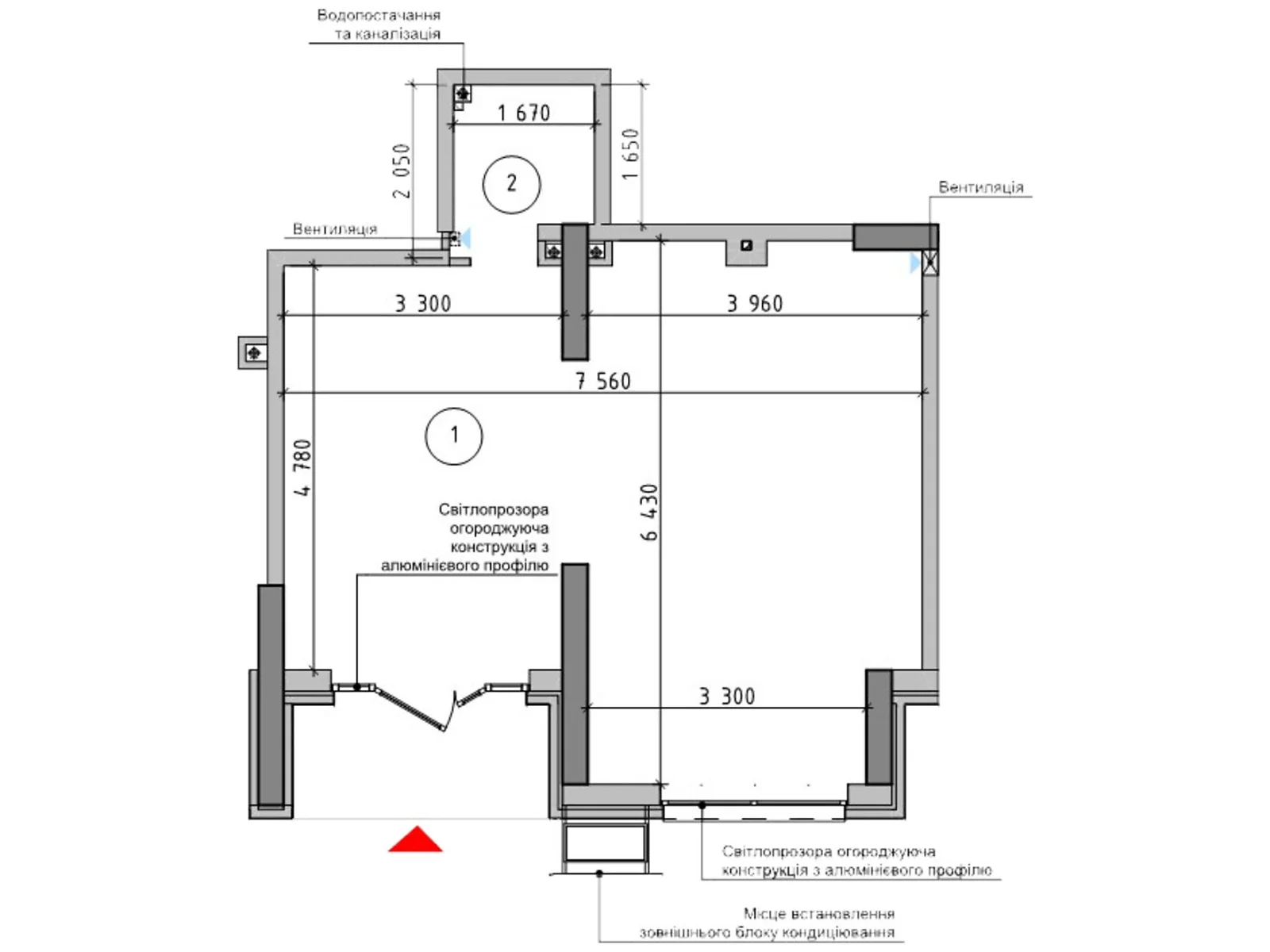 Продається офіс 44.77 кв. м в бізнес-центрі, цена: 92853 $ - фото 1