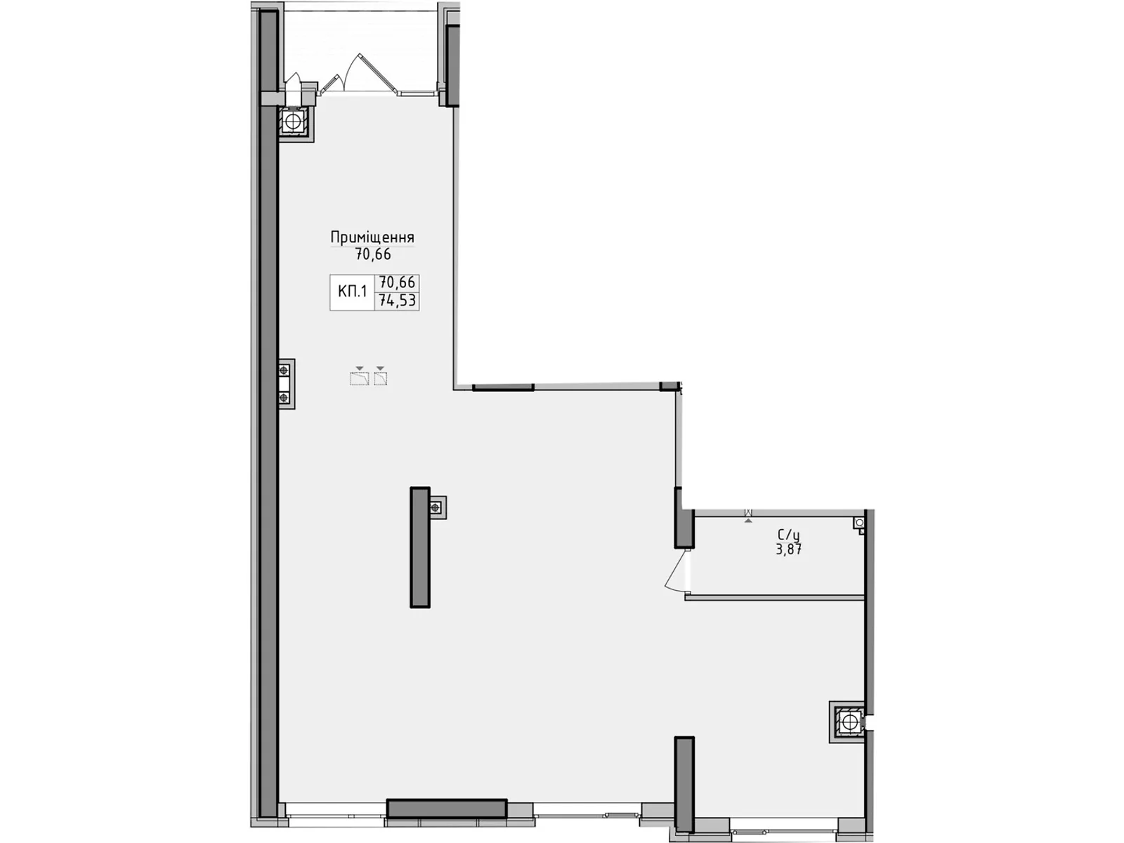 Продается офис 74.5 кв. м в бизнес-центре, цена: 124043 $ - фото 1