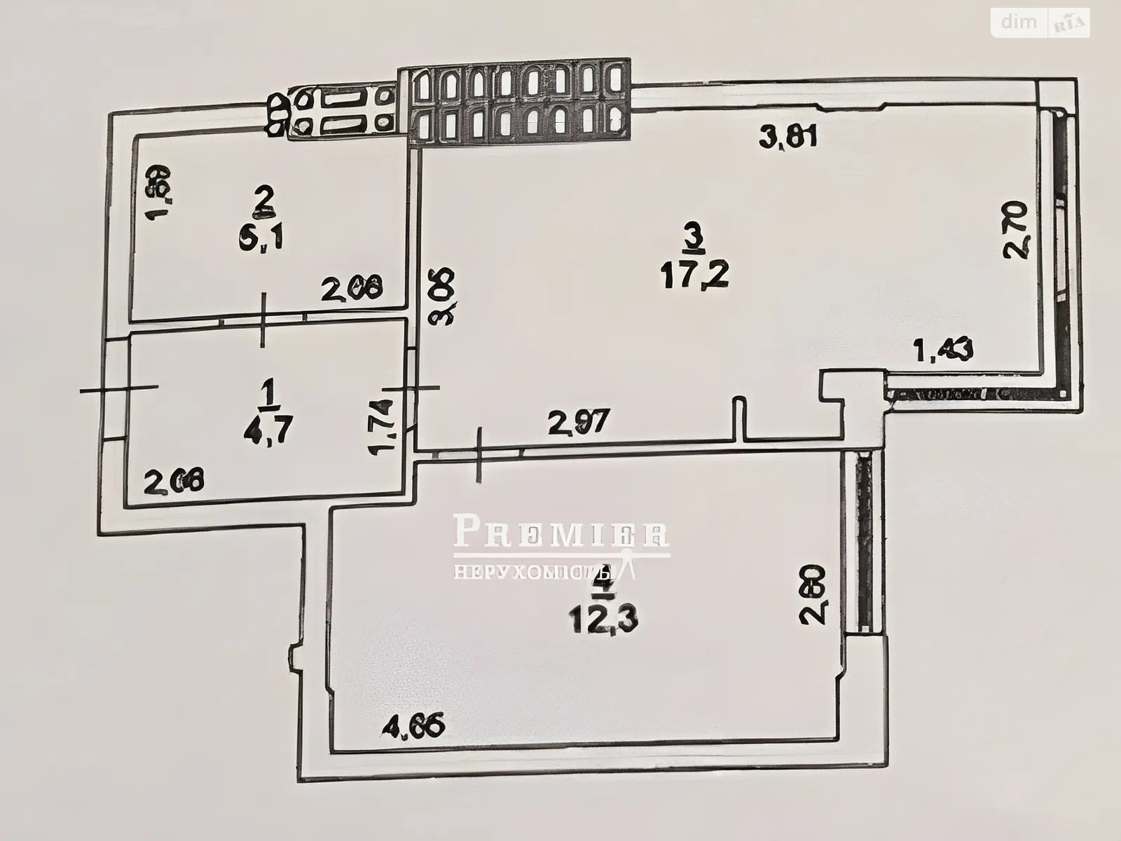 Продается 1-комнатная квартира 39.3 кв. м в Крыжановка, ул. Марсельская, 33/5 - фото 1