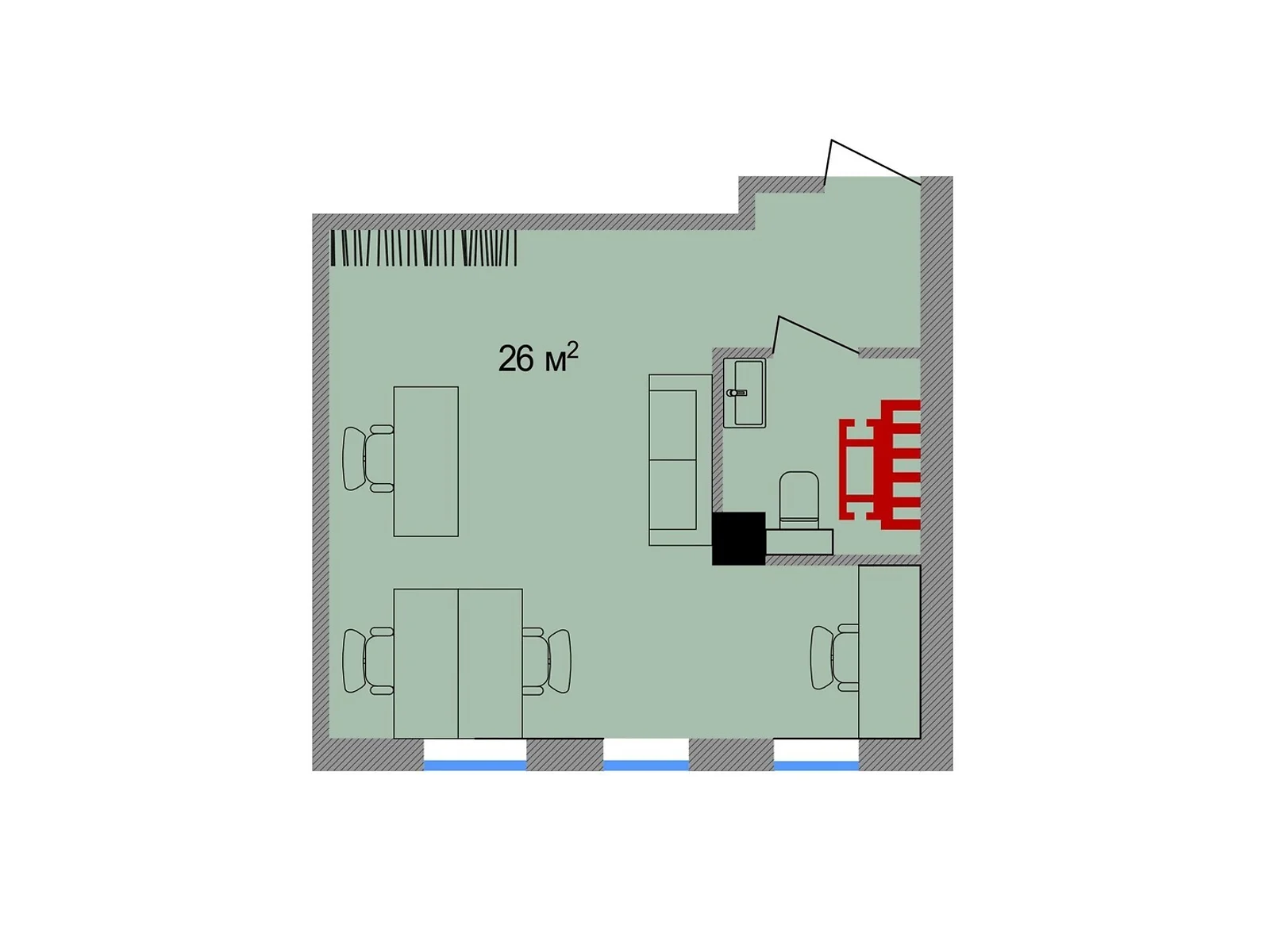 Продается офис 26 кв. м в бизнес-центре, цена: 28600 $ - фото 1