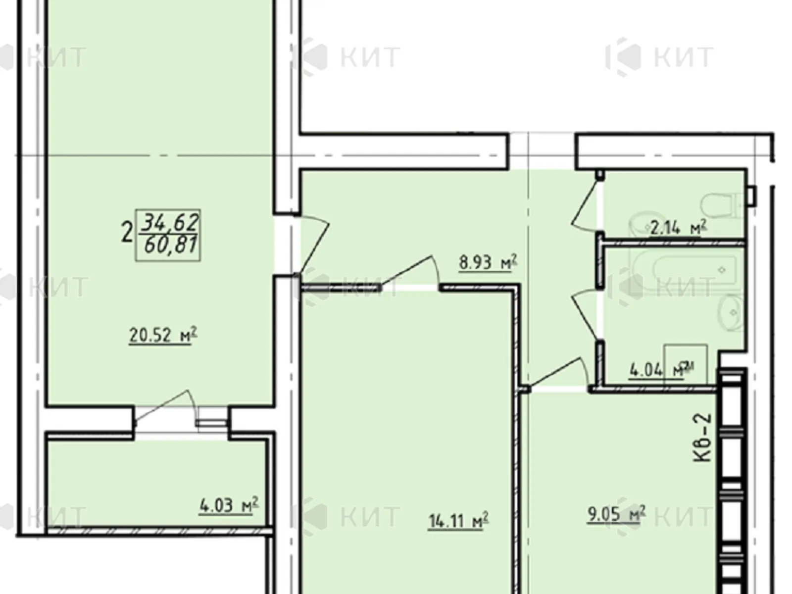 Продається 2-кімнатна квартира 61 кв. м у Харкові, цена: 43000 $ - фото 1