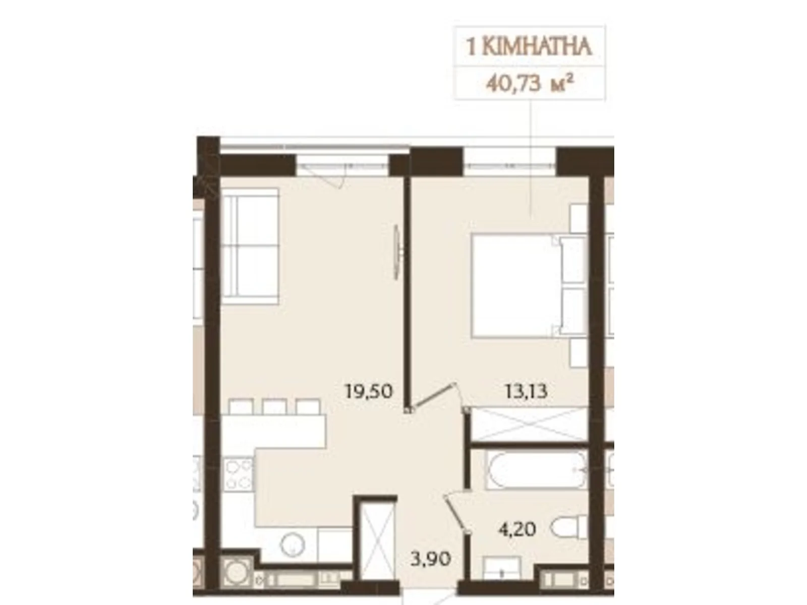 Продається 2-кімнатна квартира 40.73 кв. м у Львові, вул. Зелена, 115 - фото 1