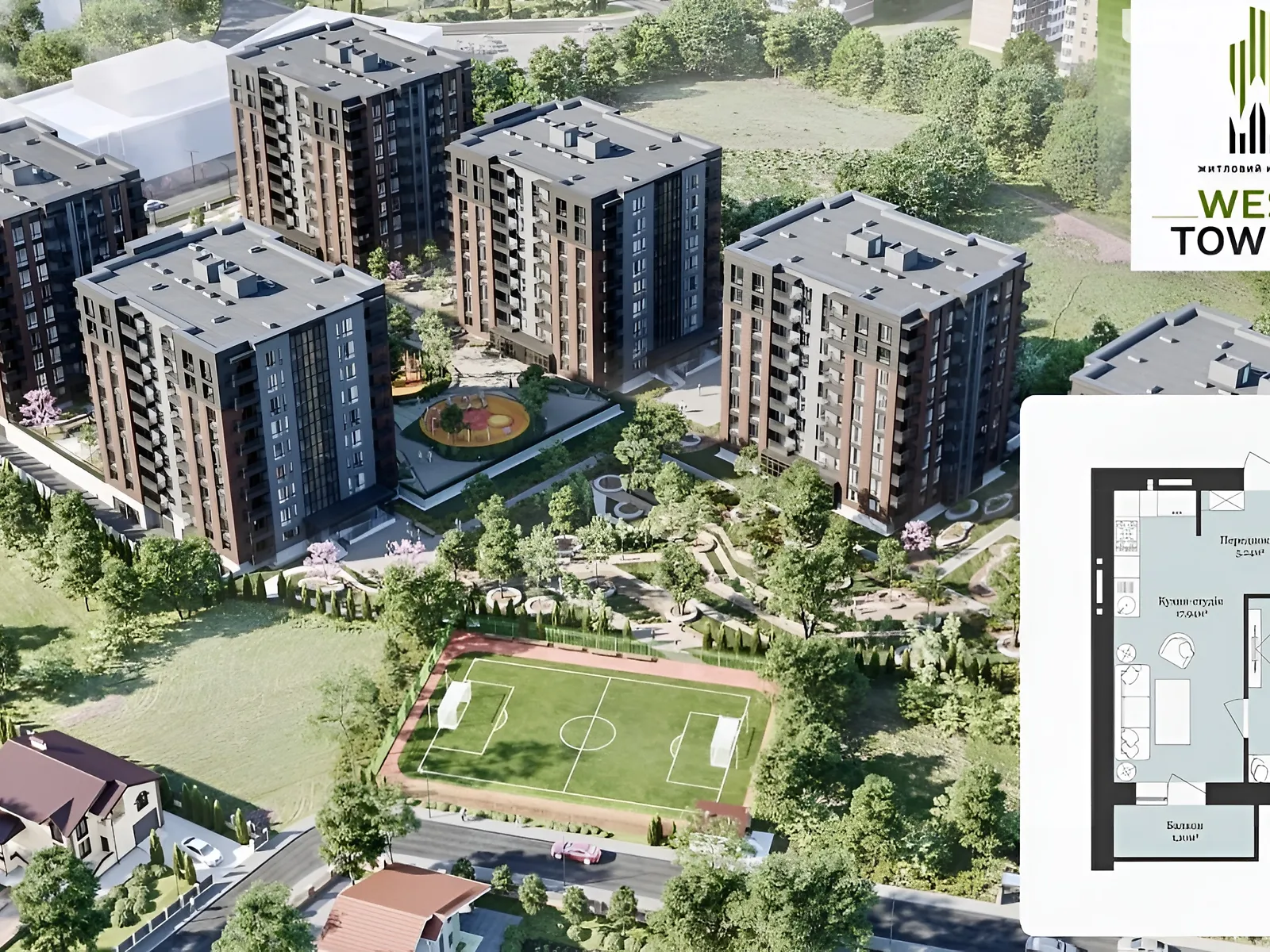 Продается 1-комнатная квартира 41 кв. м в Ужгороде, ул. Легоцкого, 64А - фото 1
