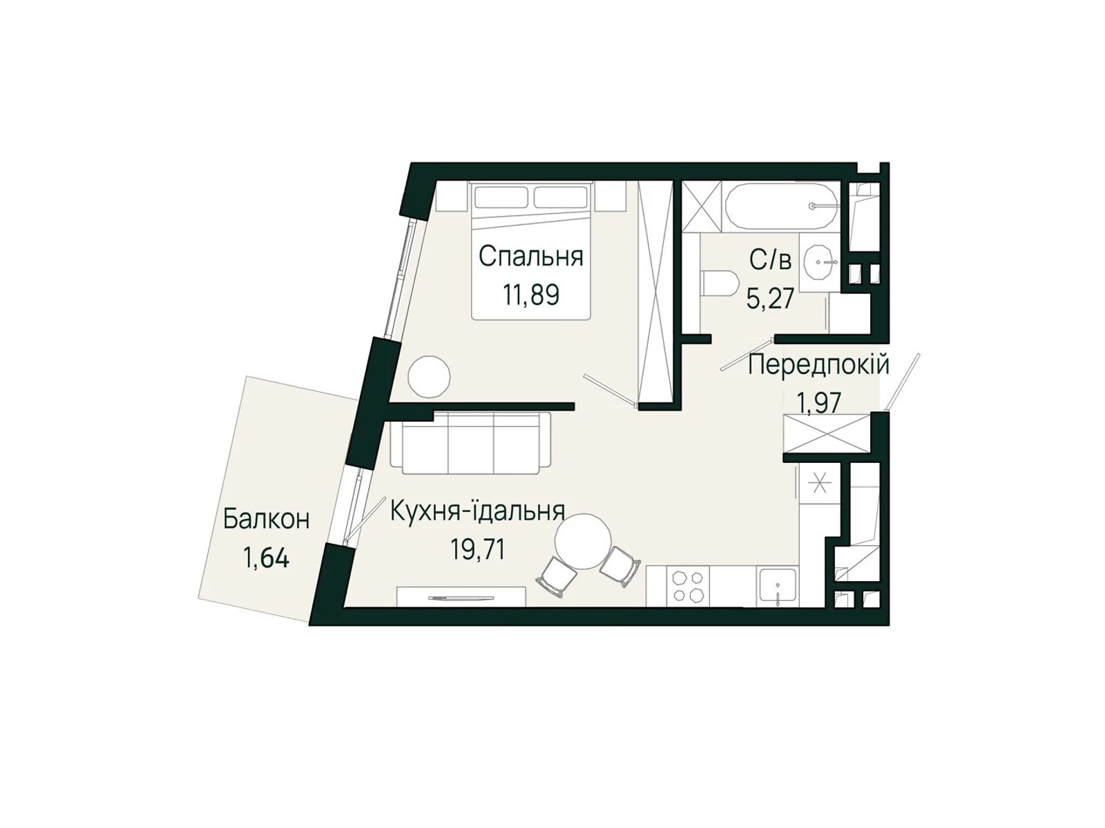 Продается 1-комнатная квартира 40.48 кв. м в Сокольниках, ул. Героев Крут - фото 1