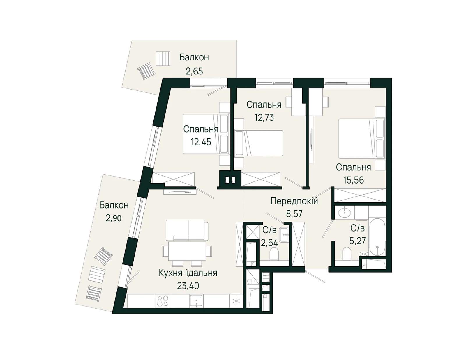 Продается 3-комнатная квартира 86.17 кв. м в Сокольниках, ул. Героев Крут - фото 1