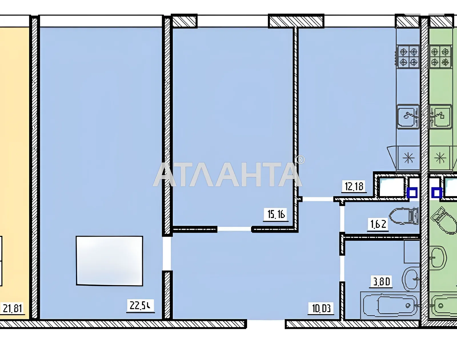 Продається 2-кімнатна квартира 65.1 кв. м у Одесі, вул. Перлинна, 9 - фото 1
