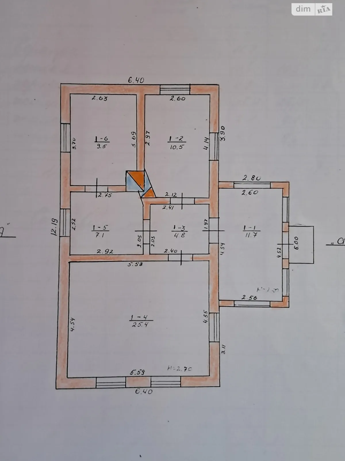 Продається одноповерховий будинок 69 кв. м з каміном, цена: 39500 $ - фото 1