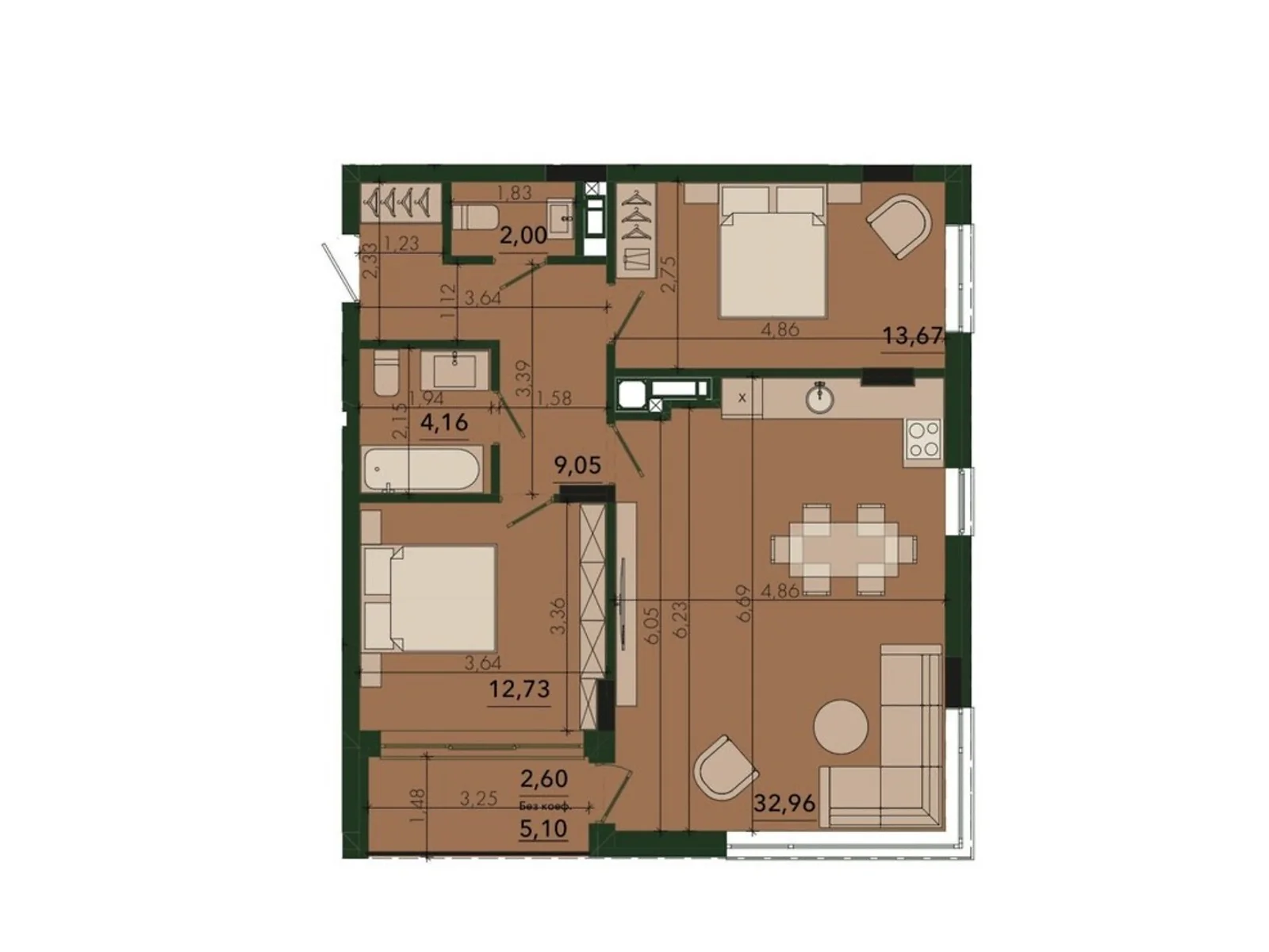Продается 2-комнатная квартира 76.22 кв. м в Сокольниках, ул. Героев Крут - фото 1
