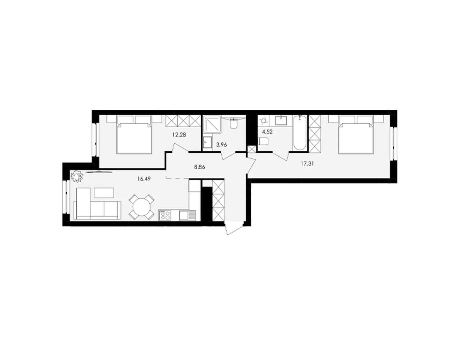 Продается 2-комнатная квартира 63.42 кв. м в Сокольниках, ул. Героев Майдана - фото 1