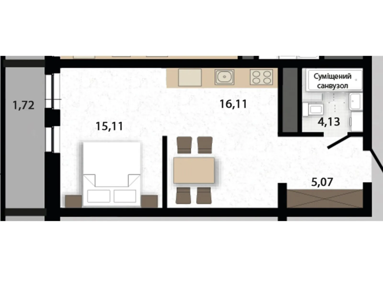 Продается 1-комнатная квартира 40.11 кв. м в Львове, ул. Раковского, 24А - фото 1