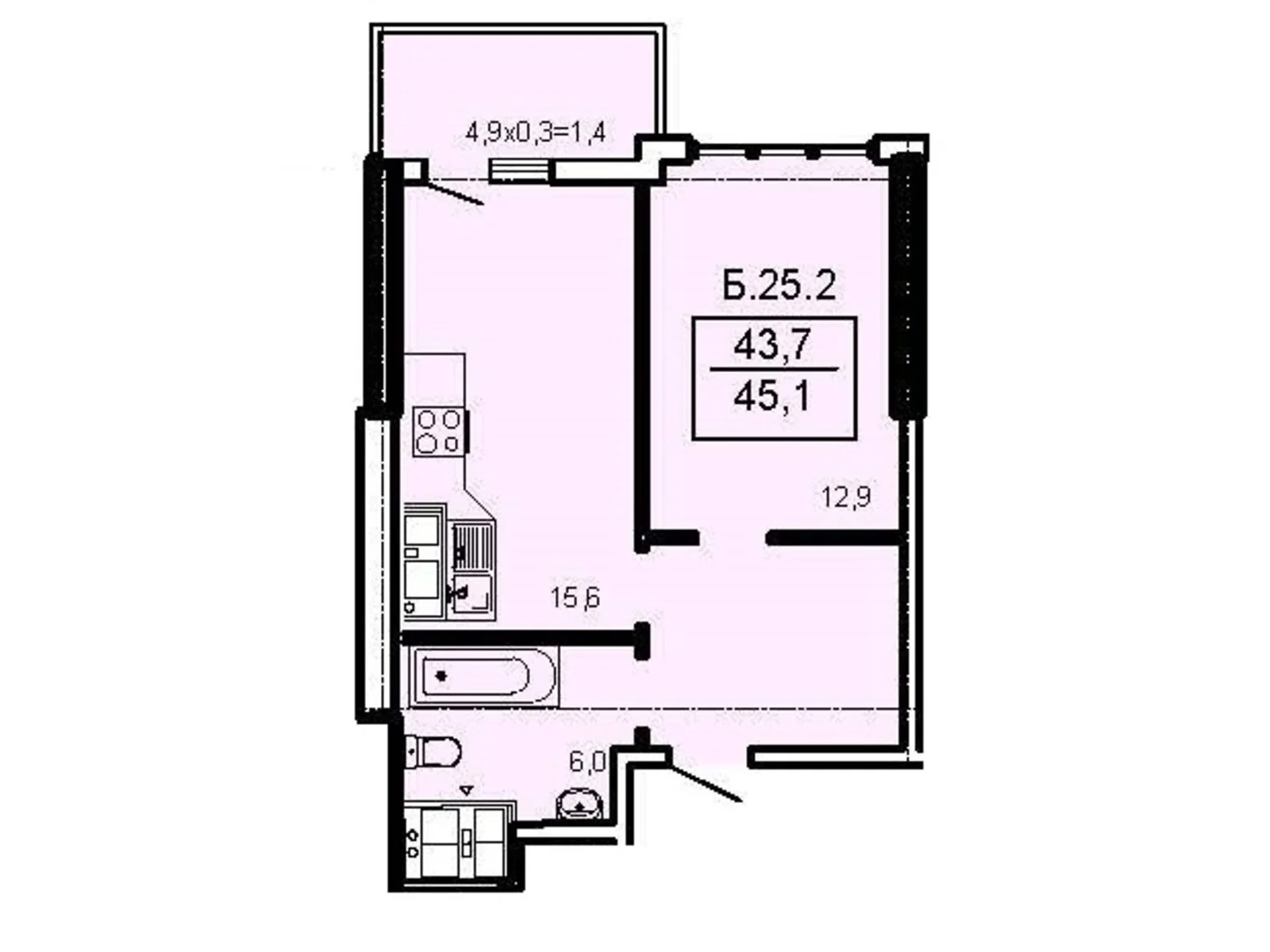 Продается 1-комнатная квартира 45.1 кв. м в Одессе, Фонтанская дор., 25 - фото 1