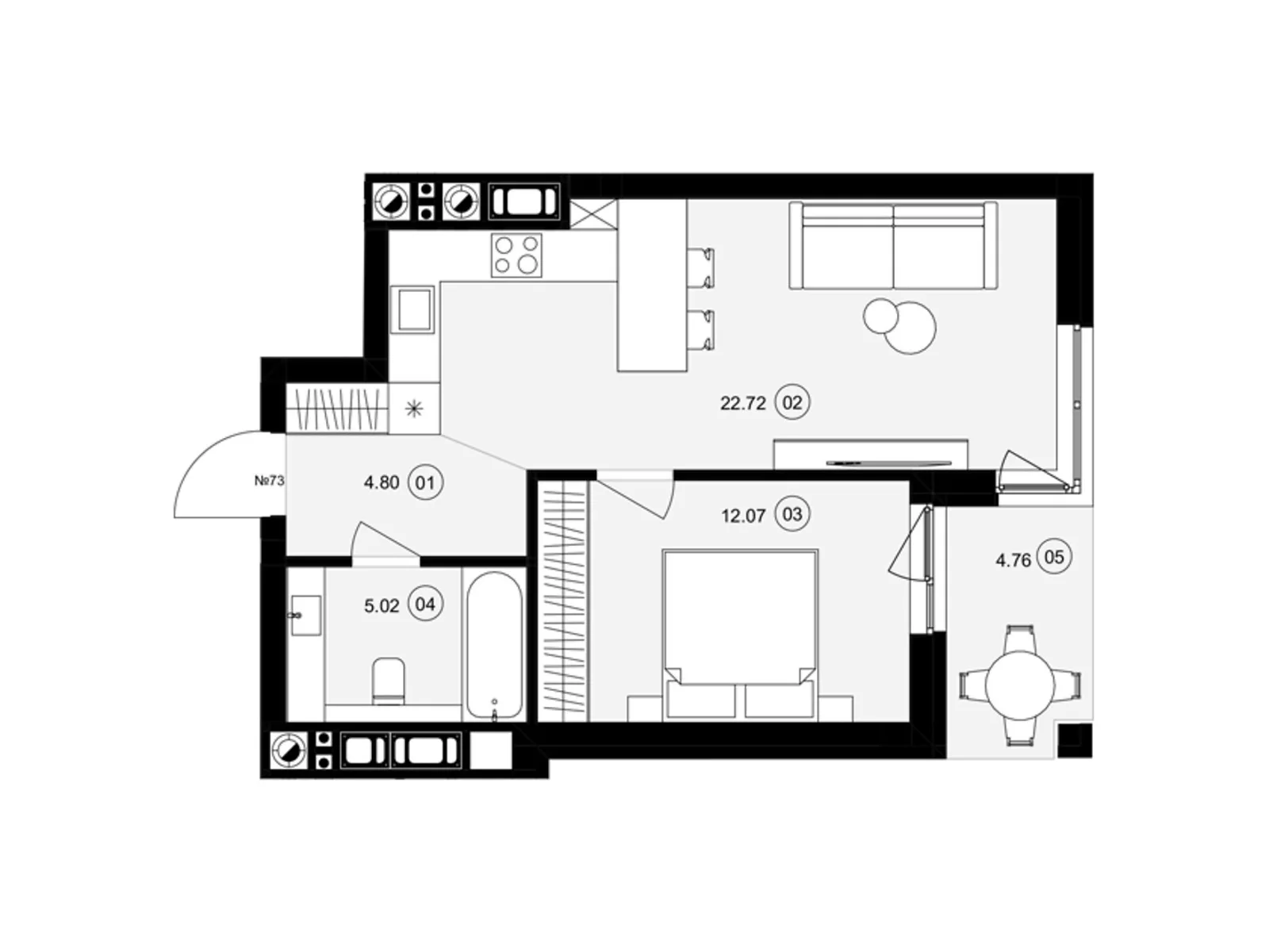 Продается 1-комнатная квартира 47 кв. м в Львове, вул. Пасечная, 154 - фото 1