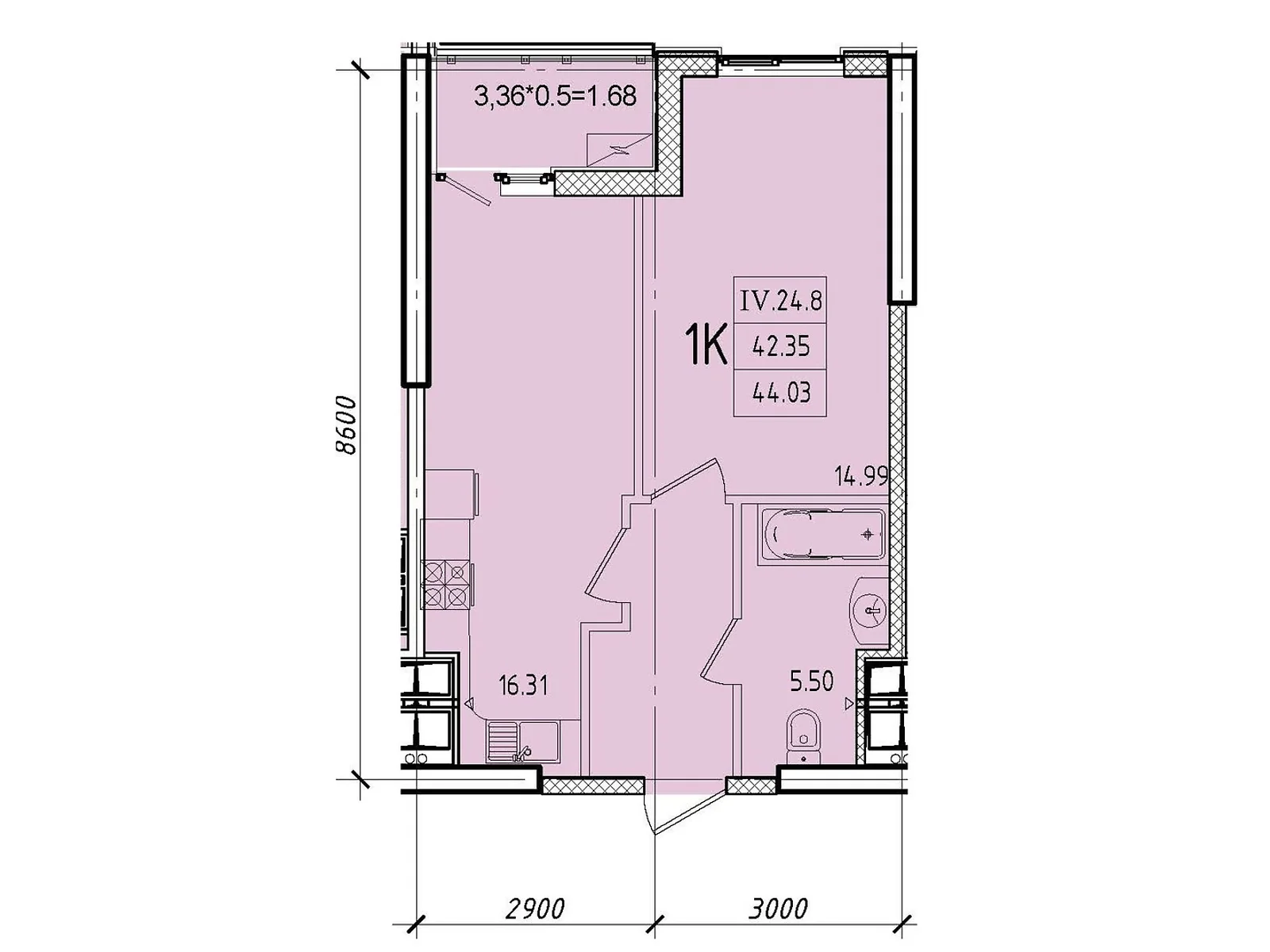 Продається 1-кімнатна квартира 44.03 кв. м у Одесі, вул. Генуезька, 1Ж - фото 1