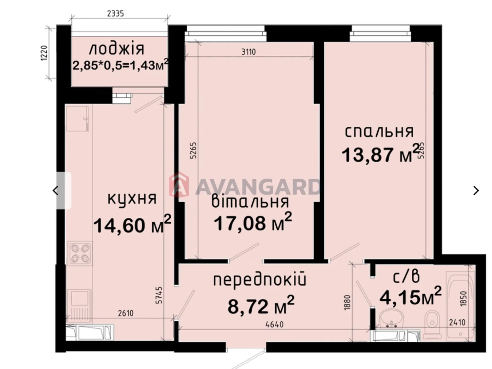 Продается 2-комнатная квартира 59.85 кв. м в Киеве, просп. Академика Глушкова, 42 - фото 1