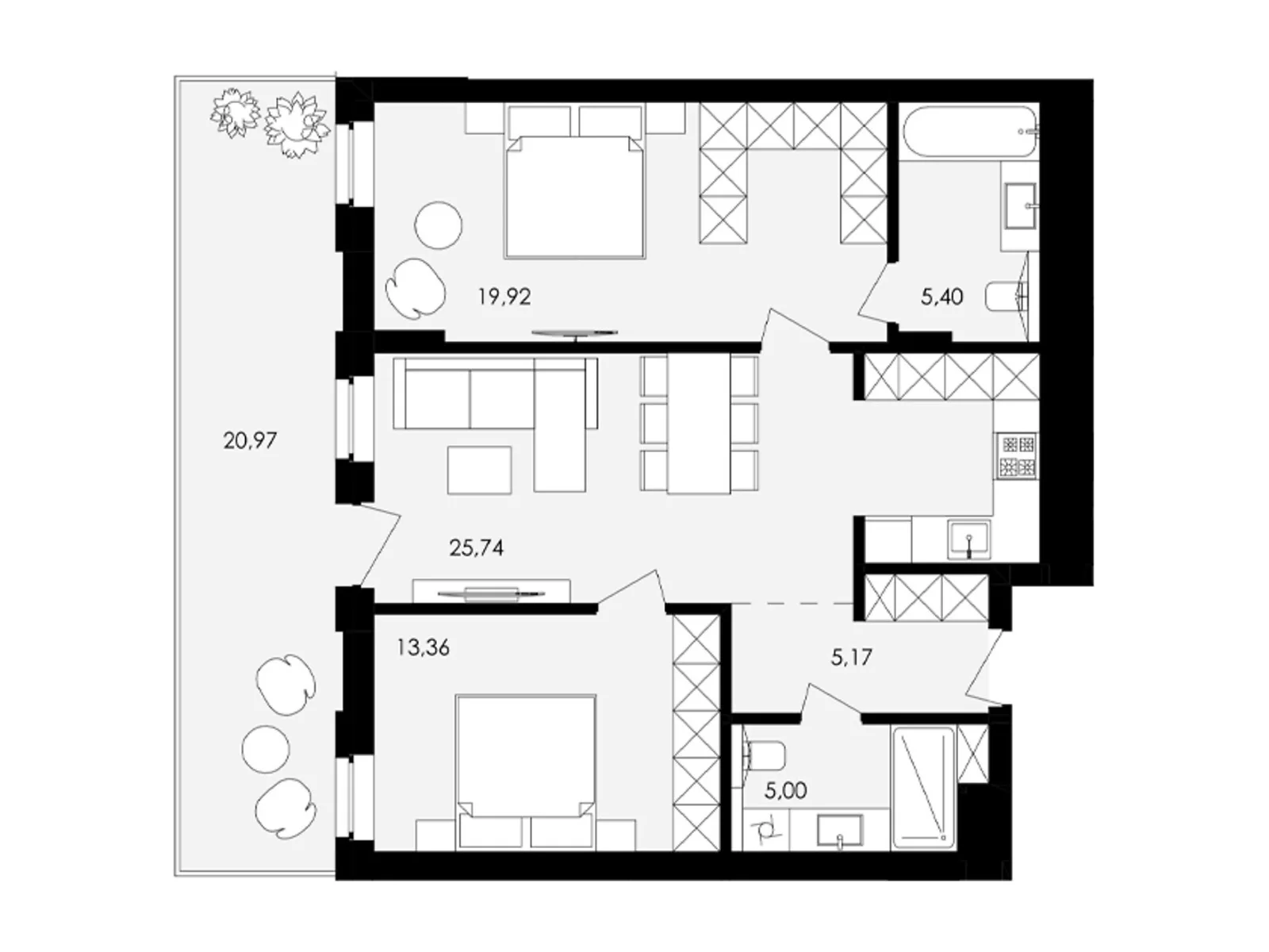 Продается 2-комнатная квартира 80.86 кв. м в Львове, ул. Замарстиновская, 76 - фото 1