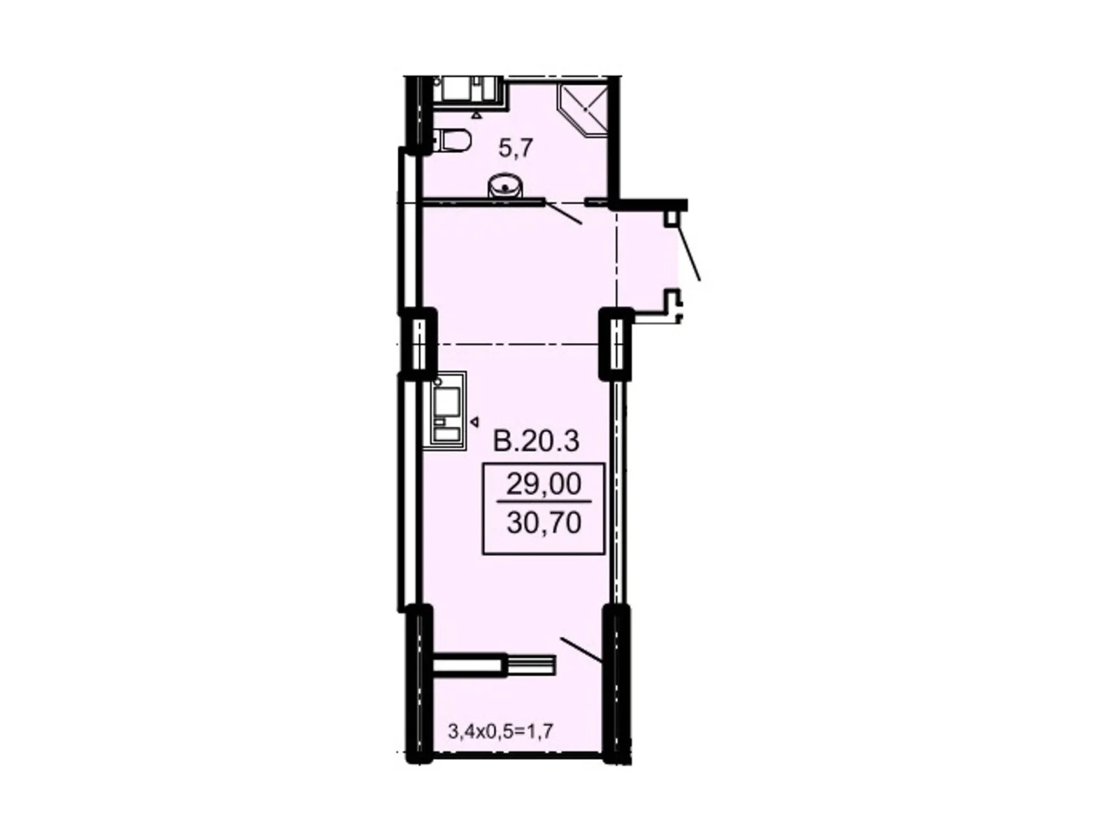 Продается 1-комнатная квартира 30.7 кв. м в Одессе, Фонтанская дор., 25 - фото 1