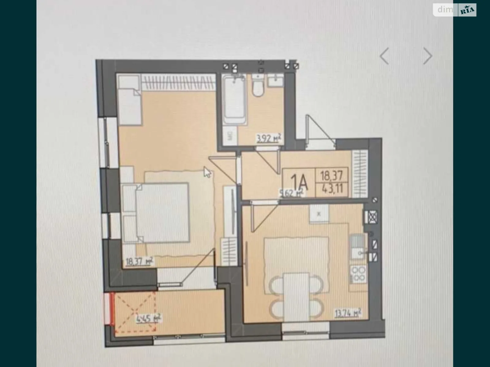 Продається 1-кімнатна квартира 49 кв. м у Рівному, вул. Самчука Уласа, 30 - фото 1