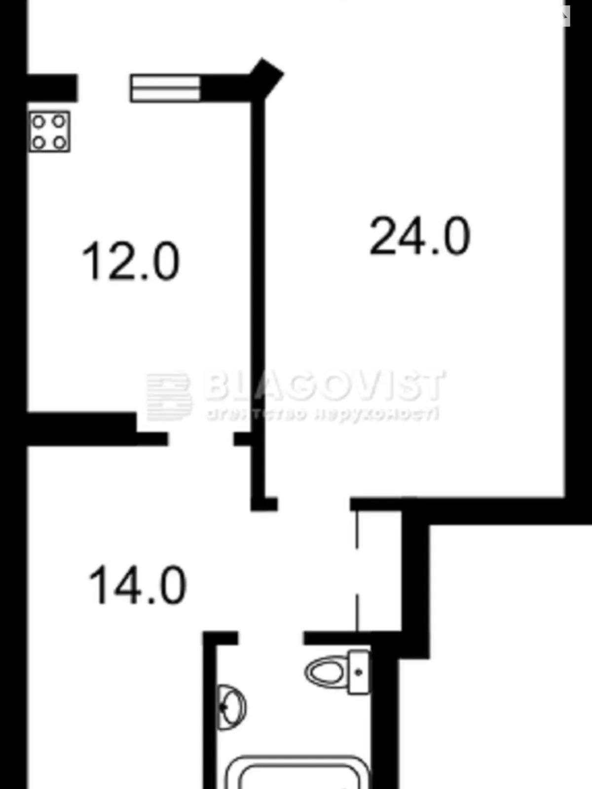 Продається 1-кімнатна квартира 61 кв. м у Києві, цена: 109000 $ - фото 1