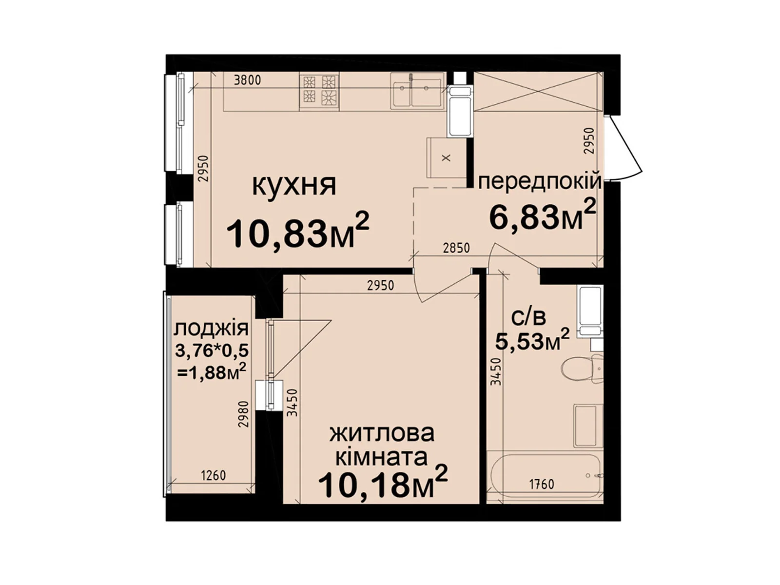 Продается 1-комнатная квартира 35.25 кв. м в Киеве, ул. Метрологическая, 42 - фото 1