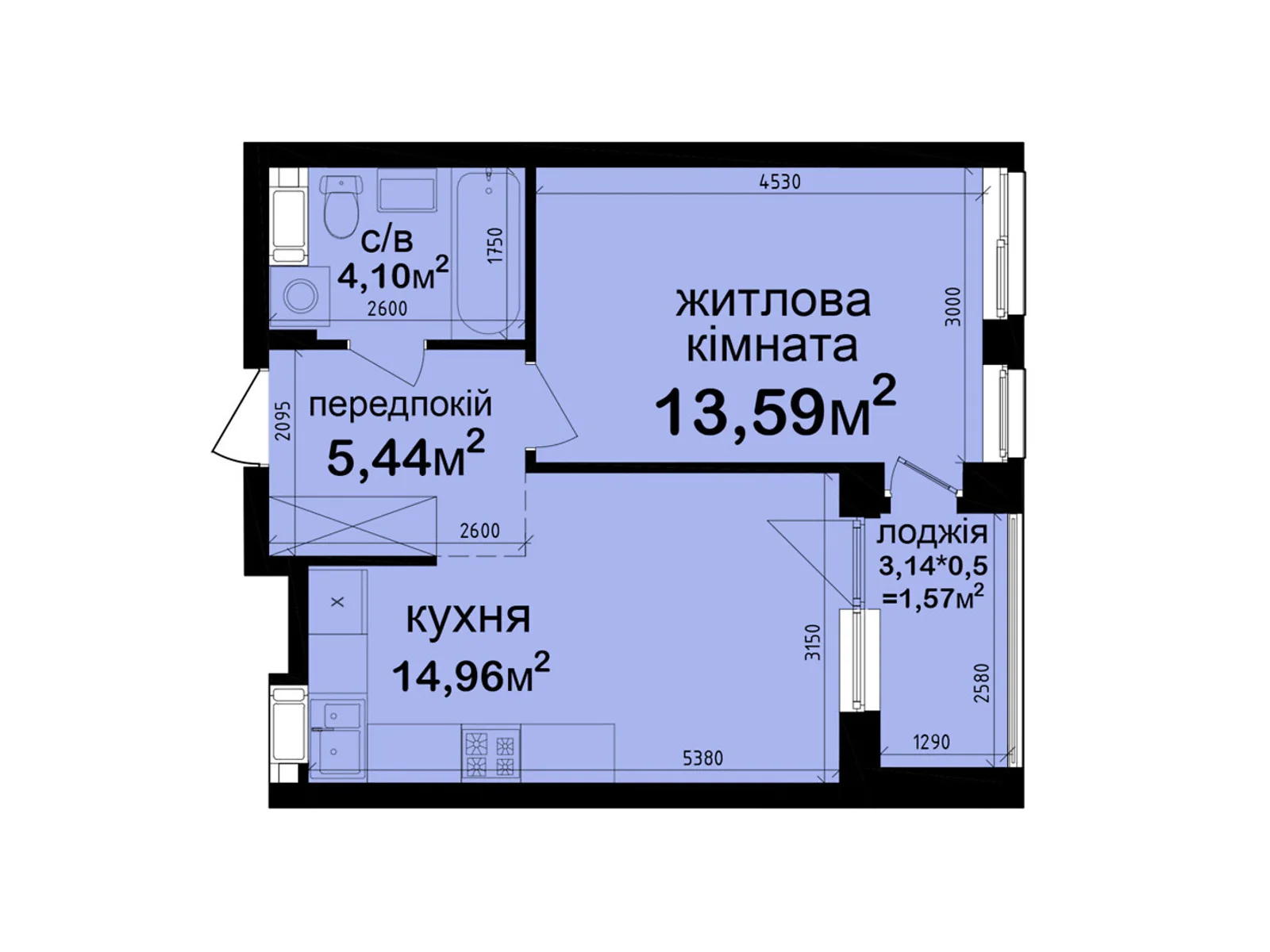 Продается 1-комнатная квартира 39.66 кв. м в Киеве, ул. Метрологическая, 42 - фото 1