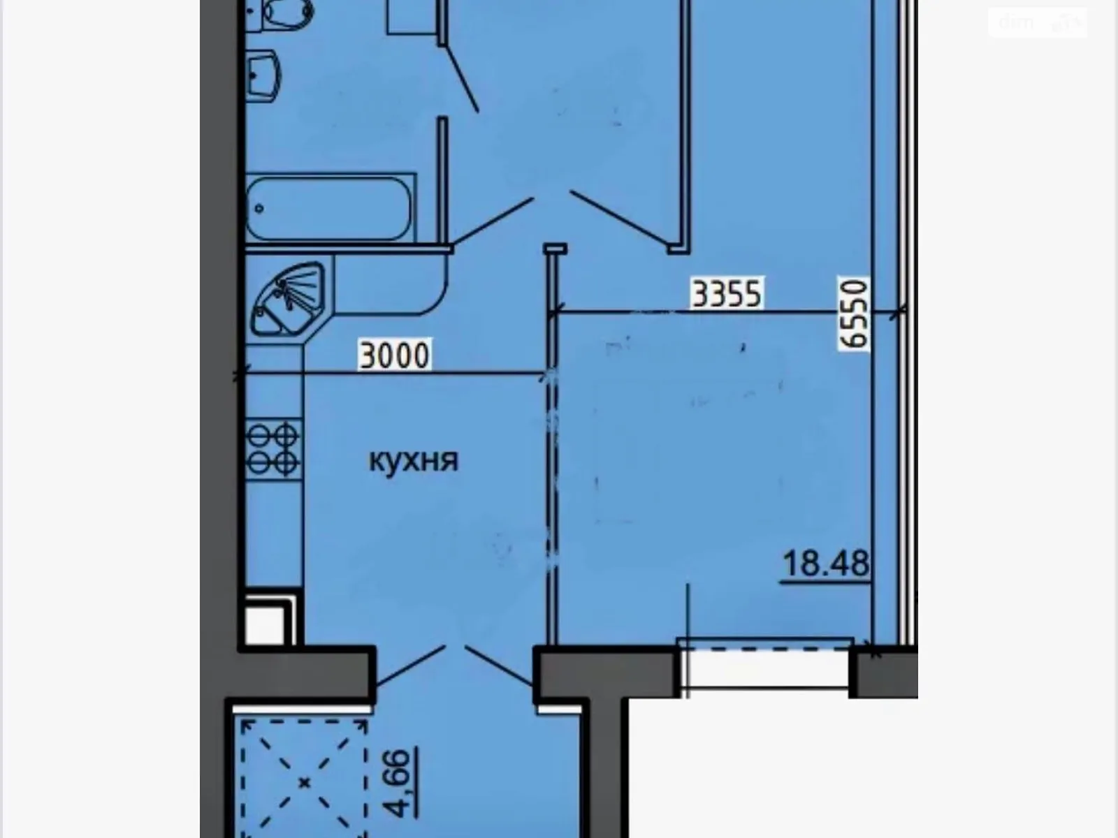 Продається 1-кімнатна квартира 42.3 кв. м у Байківці, цена: 21600 $ - фото 1