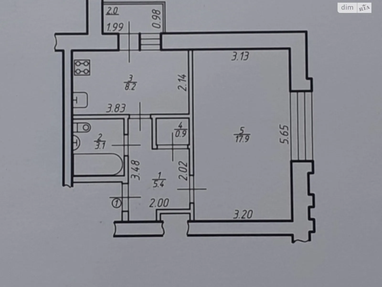 Продается 1-комнатная квартира 37.1 кв. м в Ивано-Франковске, ул. Национальной Гвардии, 18 - фото 1