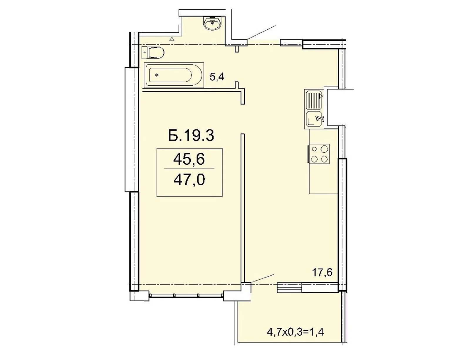 Продается 1-комнатная квартира 47 кв. м в Одессе, Фонтанская дор., 25 - фото 1
