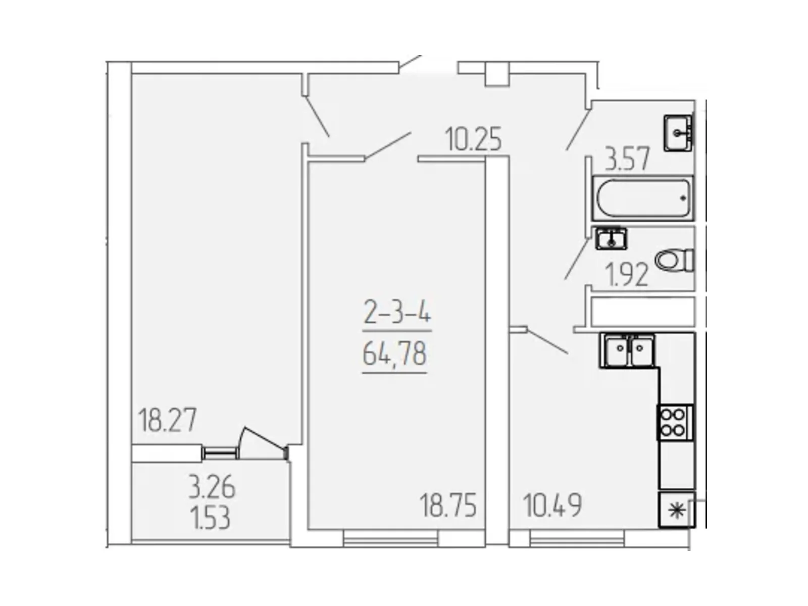 Продается 2-комнатная квартира 64.78 кв. м в Одессе - фото 1