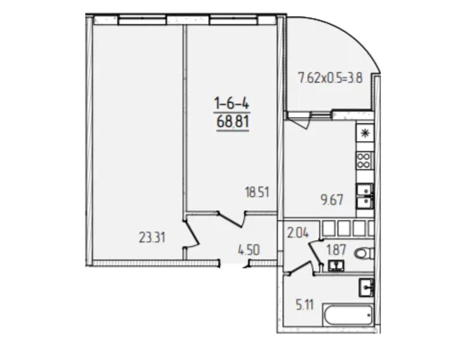 Продается 2-комнатная квартира 68.81 кв. м в Одессе - фото 1
