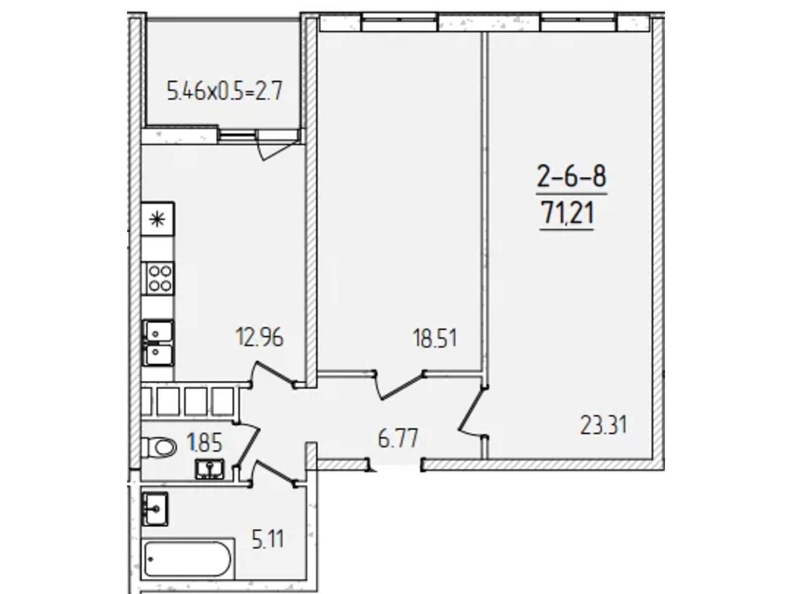 Продается 2-комнатная квартира 71.21 кв. м в Одессе - фото 1
