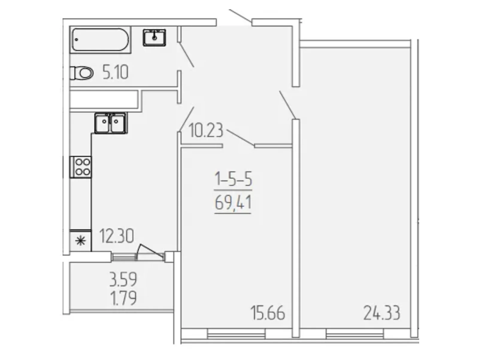 Продается 2-комнатная квартира 69.41 кв. м в Одессе - фото 1