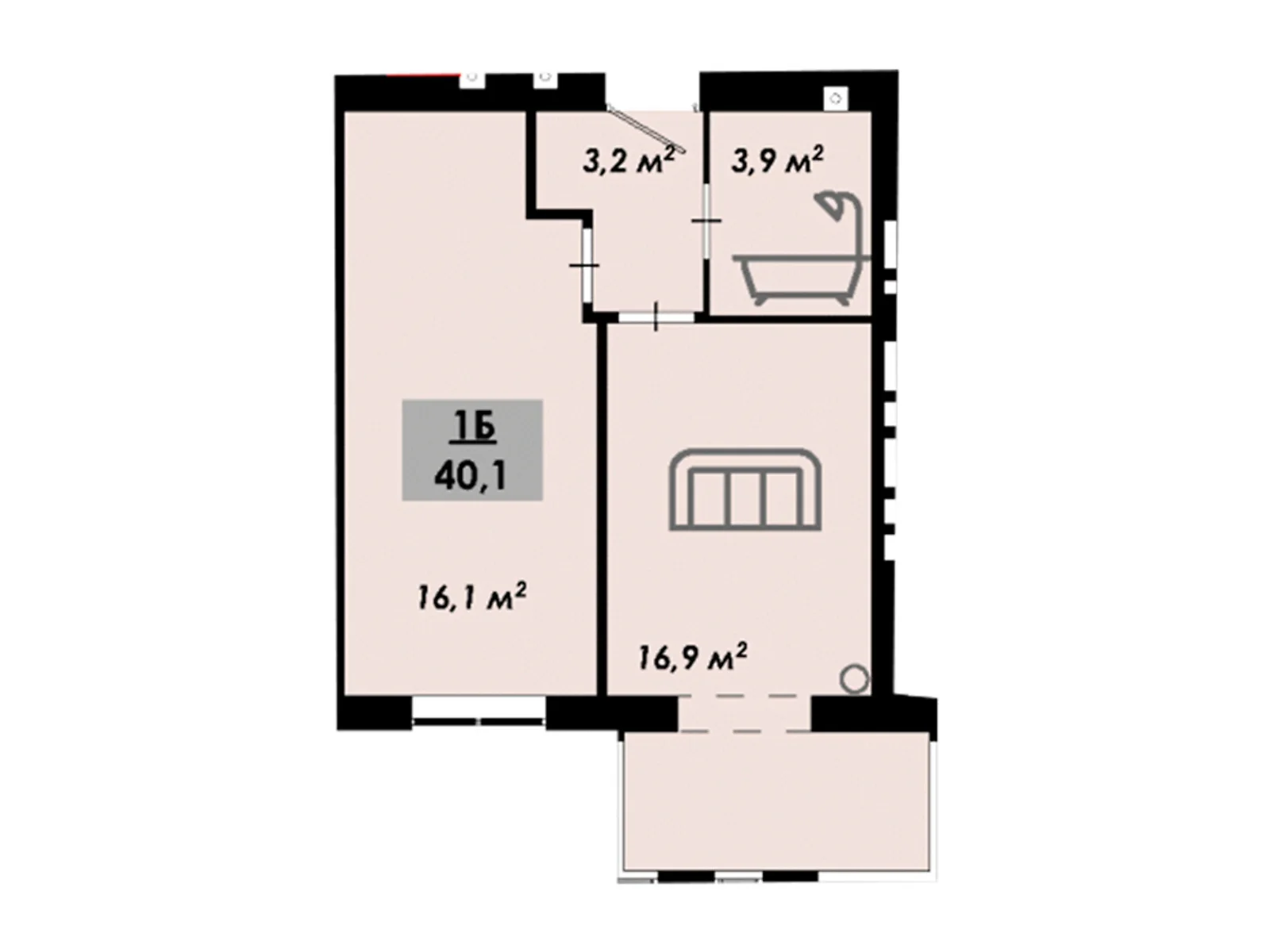 Продается 1-комнатная квартира 40.1 кв. м в Черкассах, ул. Надпольная, 222 - фото 1