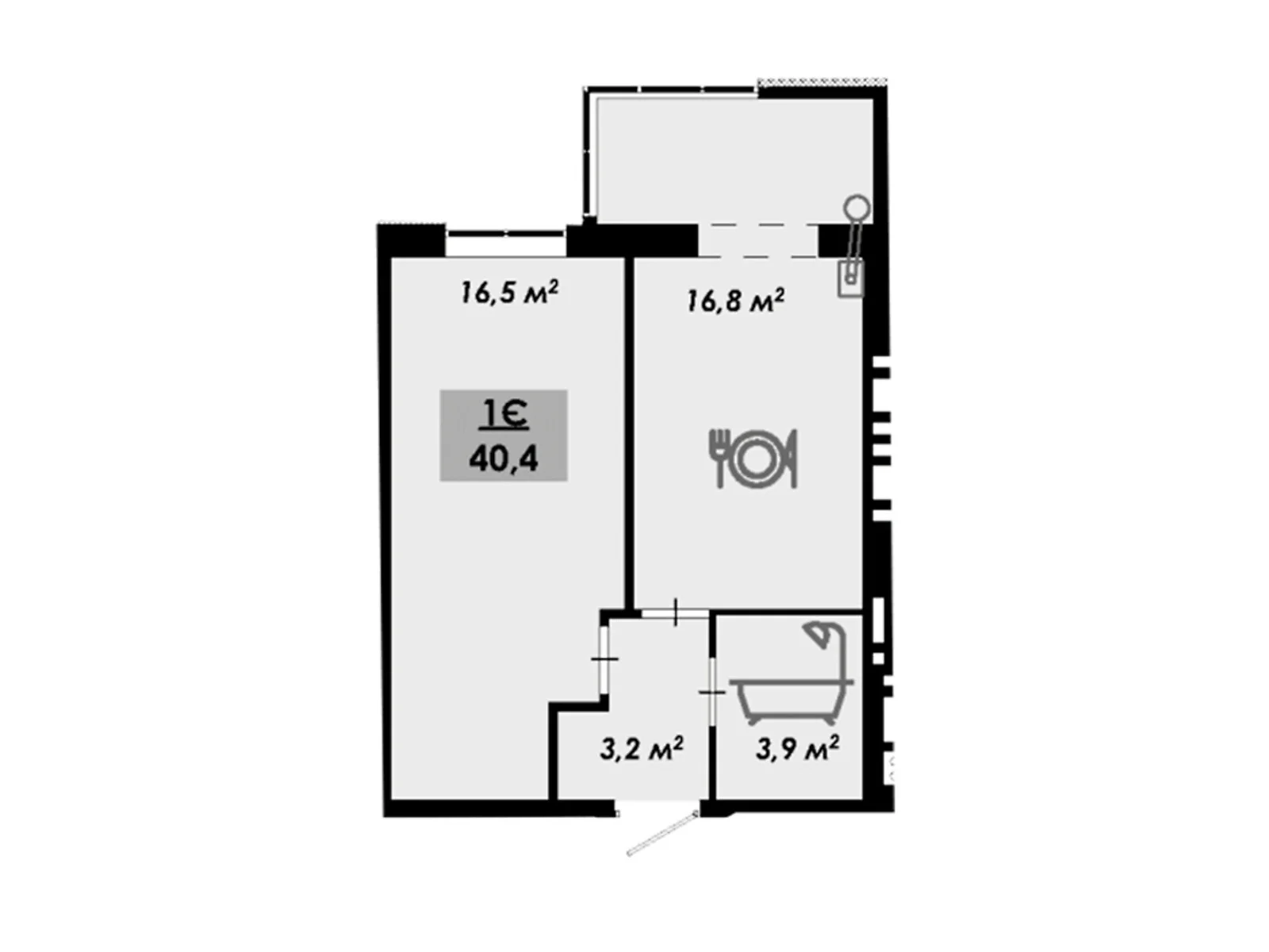 Продается 1-комнатная квартира 40.4 кв. м в Черкассах, ул. Надпольная, 222 - фото 1