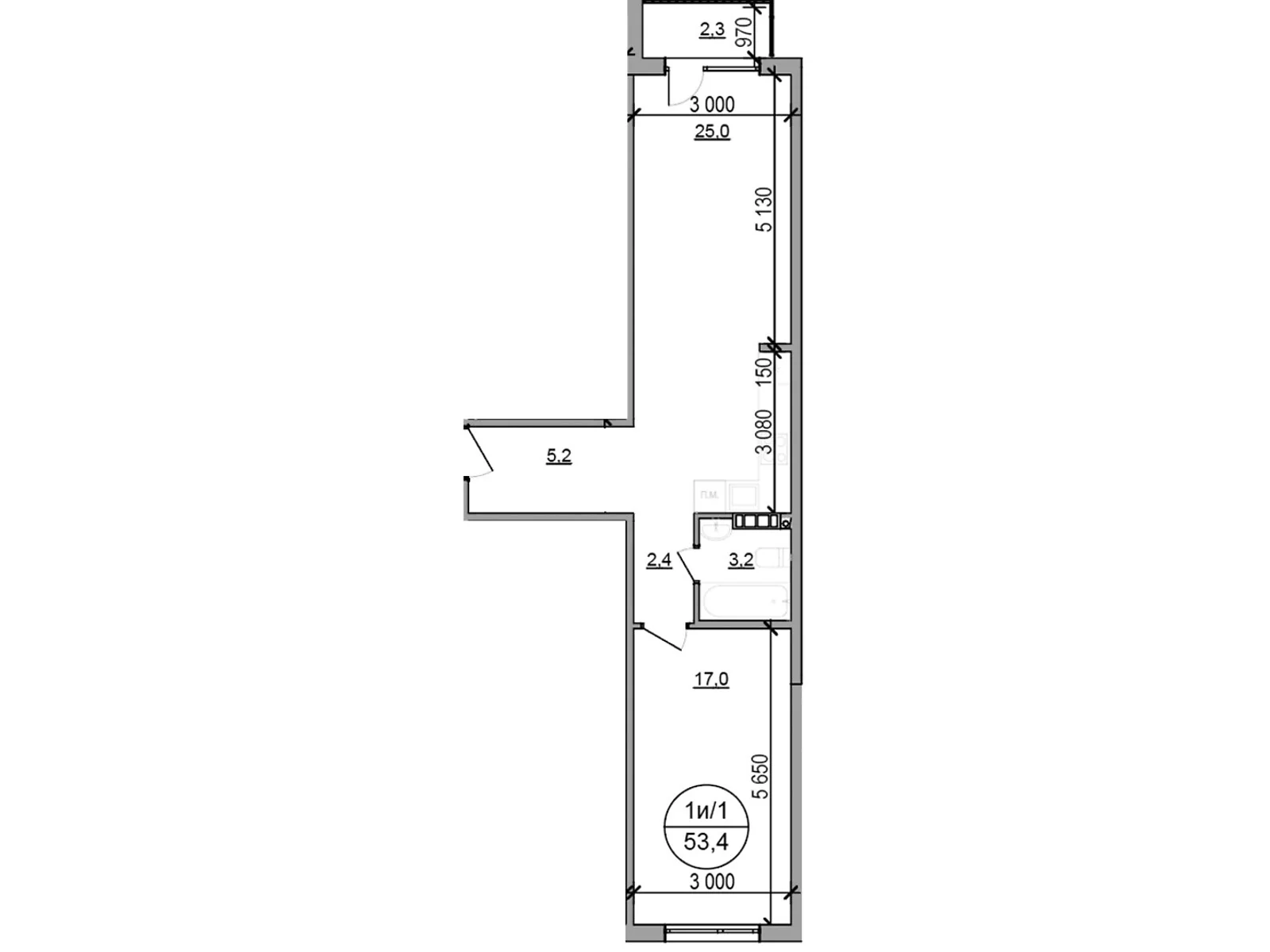 Продається 1-кімнатна квартира 53.4 кв. м у Басівці, цена: 41652 $ - фото 1