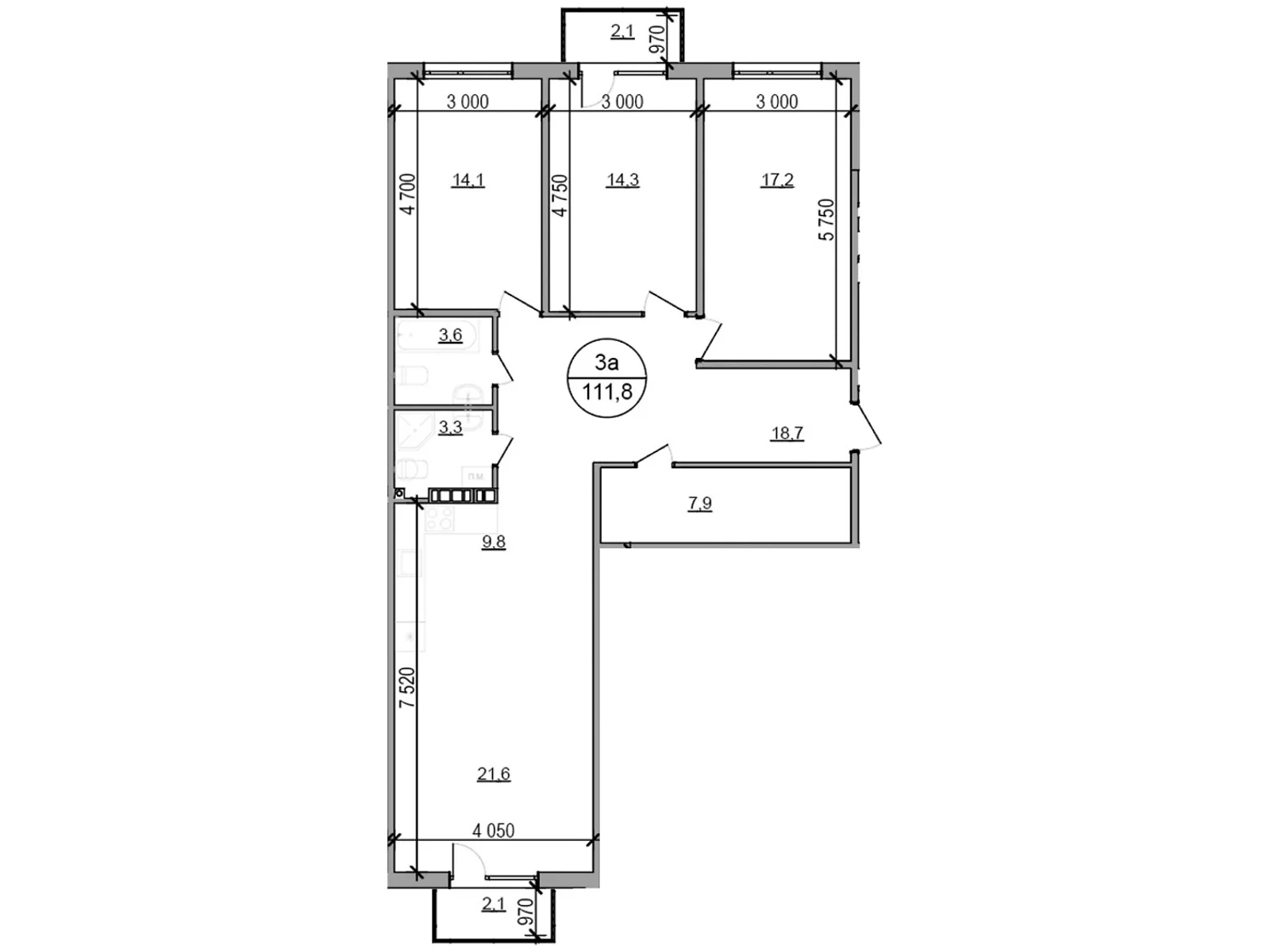 Продається 3-кімнатна квартира 111.8 кв. м у Басівці, цена: 79378 $ - фото 1