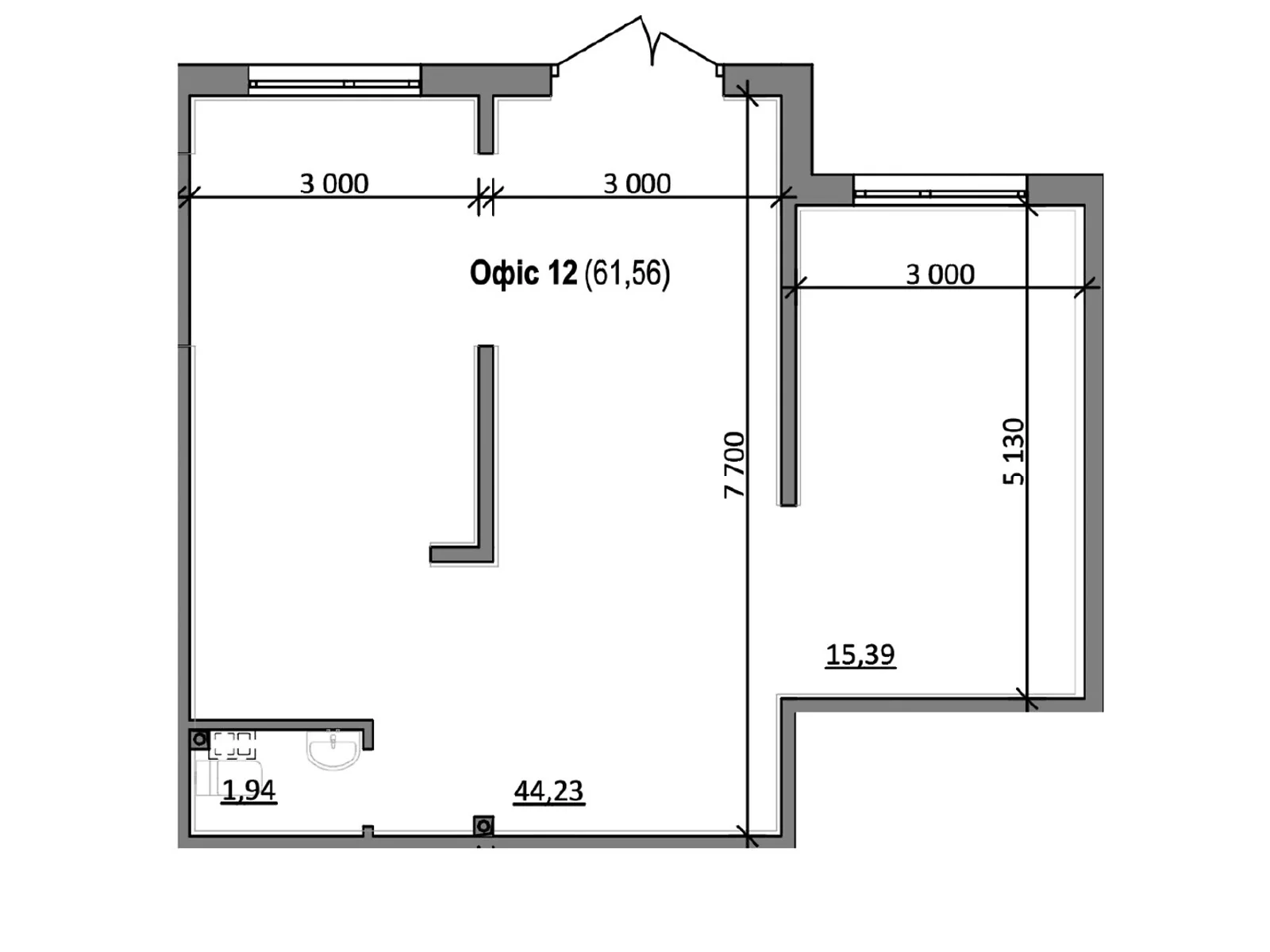 Продается офис 61.6 кв. м в бизнес-центре, цена: 67760 $ - фото 1