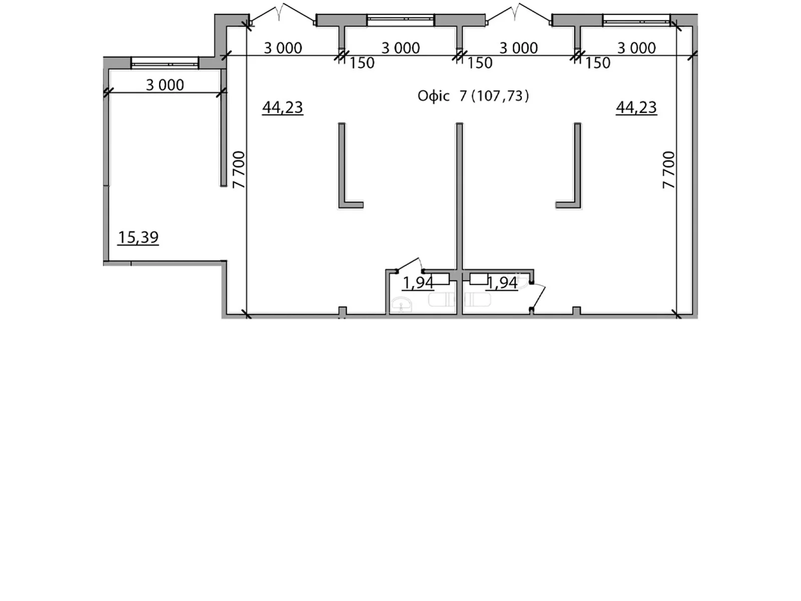 Продається офіс 107.7 кв. м в бізнес-центрі, цена: 102854 $ - фото 1