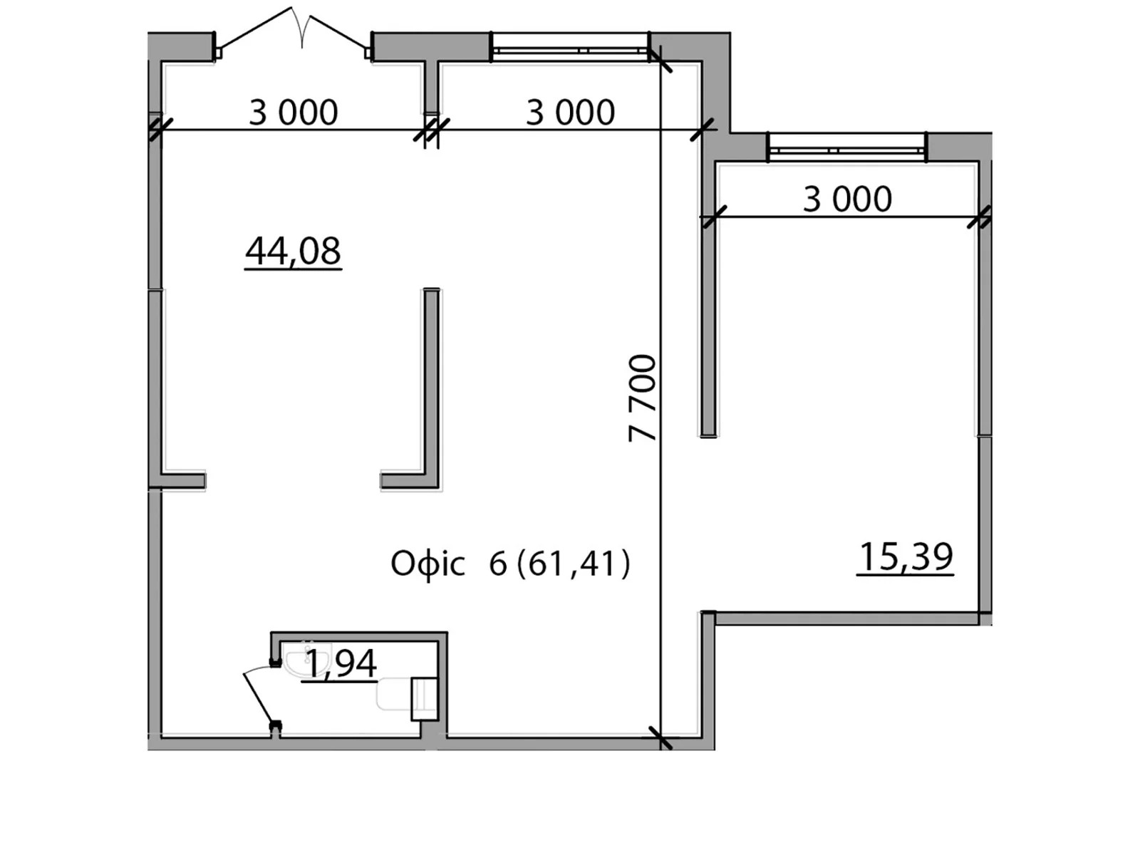 Продается офис 61.4 кв. м в бизнес-центре, цена: 62014 $ - фото 1