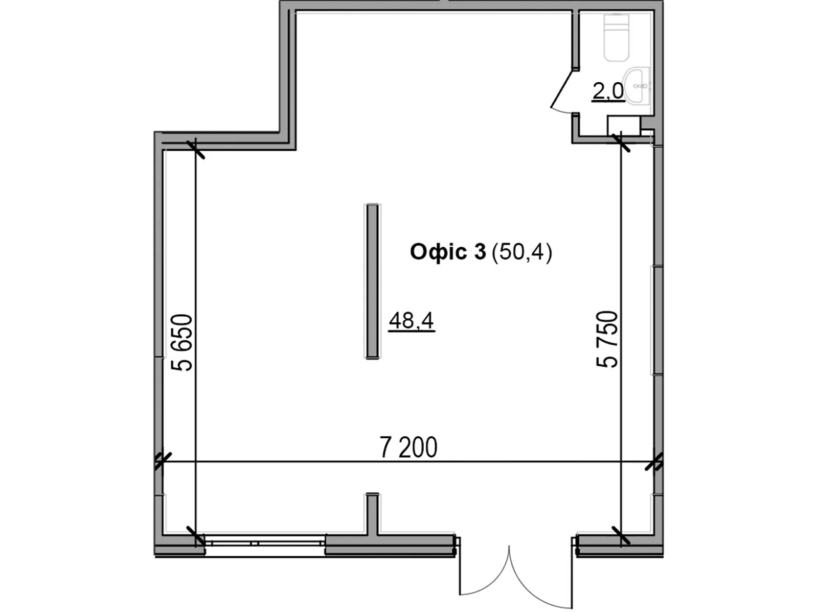 Продається офіс 50.4 кв. м в бізнес-центрі, цена: 52164 $ - фото 1