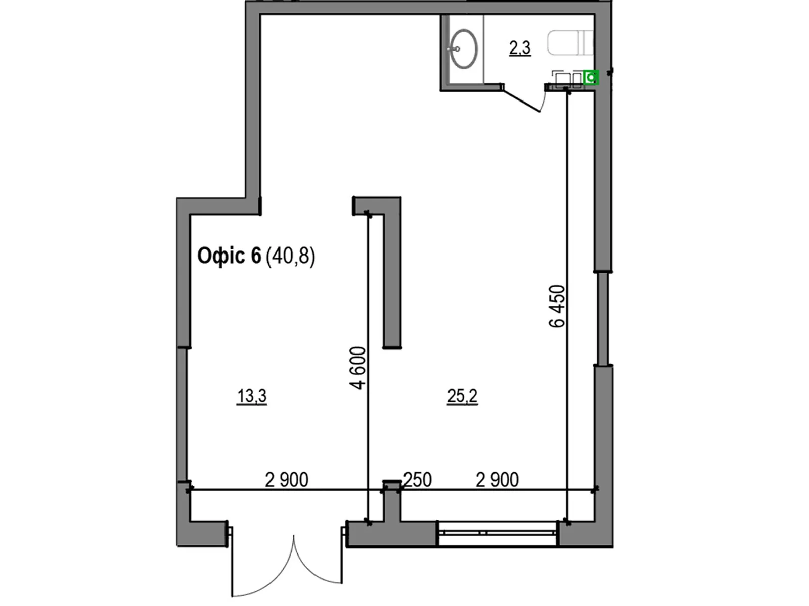 Продается офис 40.8 кв. м в бизнес-центре, цена: 41004 $ - фото 1