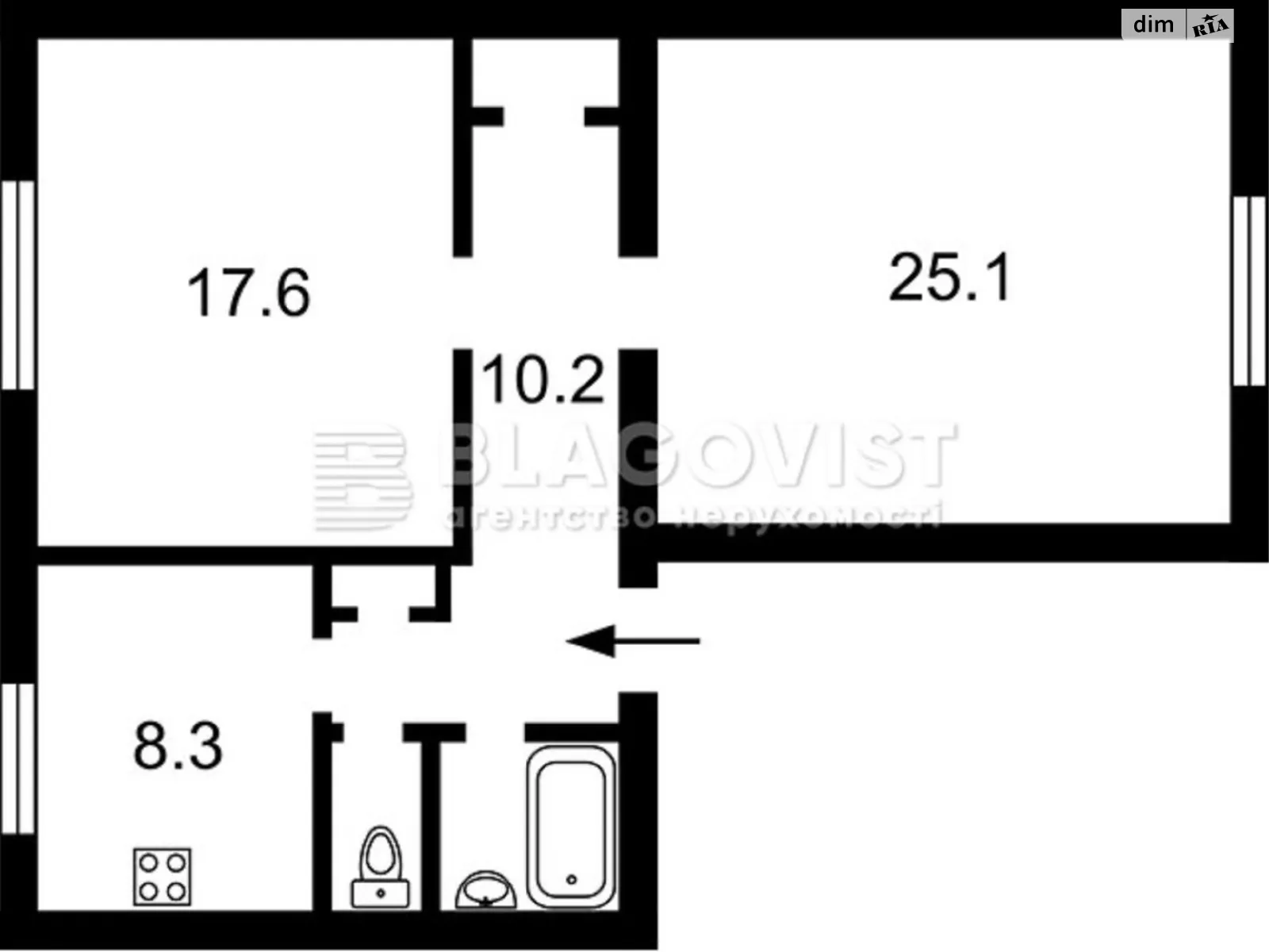 Продается 2-комнатная квартира 66.1 кв. м в Киеве, спуск Печерский, 18 - фото 1