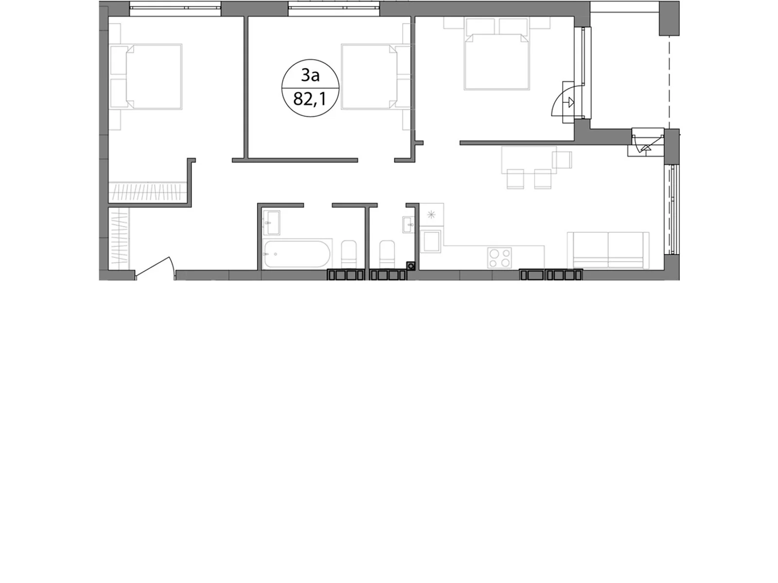 Продається 3-кімнатна квартира 91 кв. м у Брюховичах, вул. Широка, 22 - фото 1