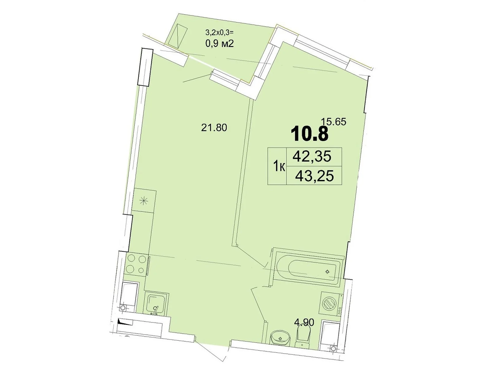 Продается 1-комнатная квартира 43.25 кв. м в Одессе, ул. Чубаевская, 1 - фото 1