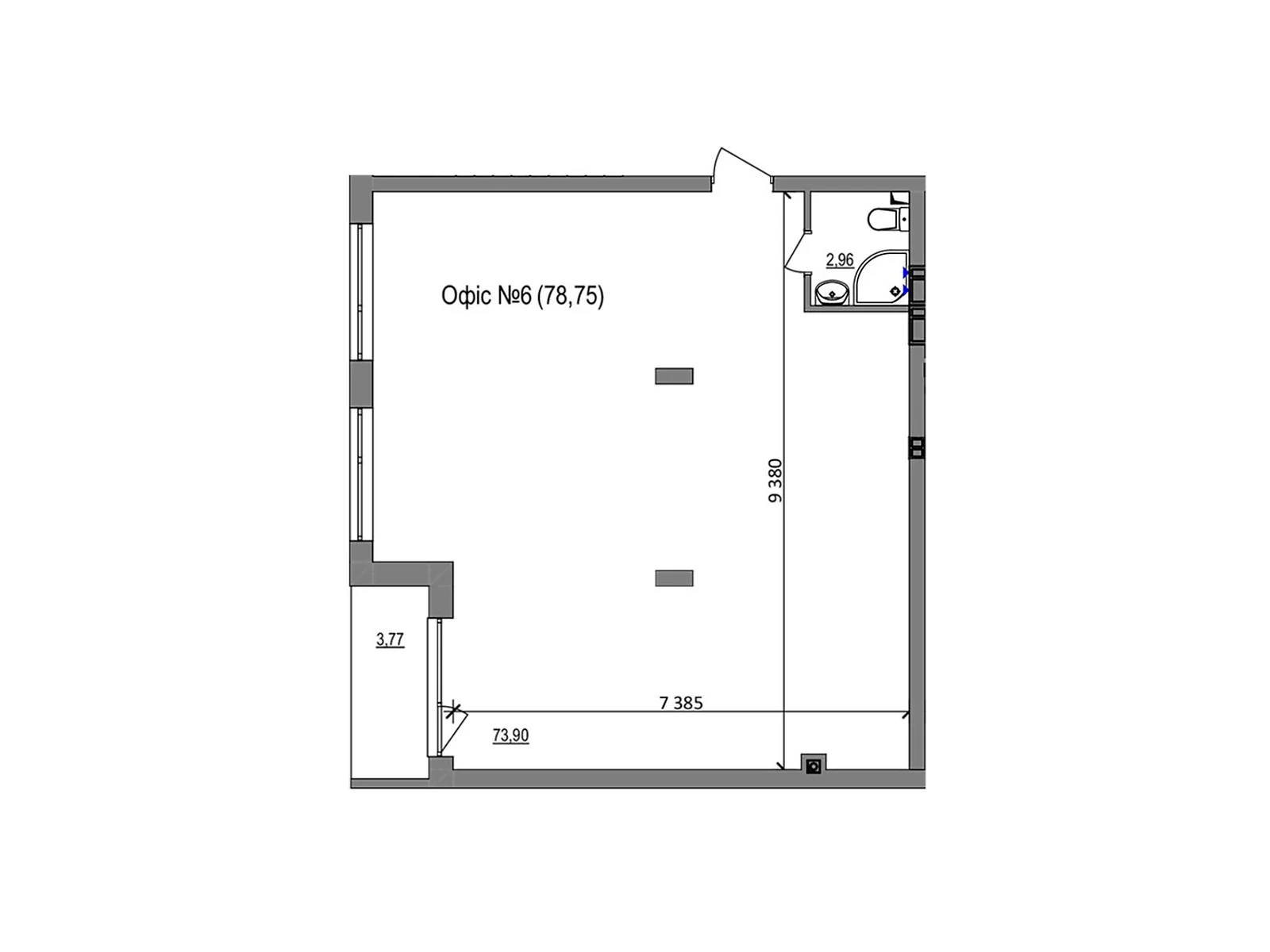 Продається офіс 78.8 кв. м в бізнес-центрі, цена: 78012 $ - фото 1