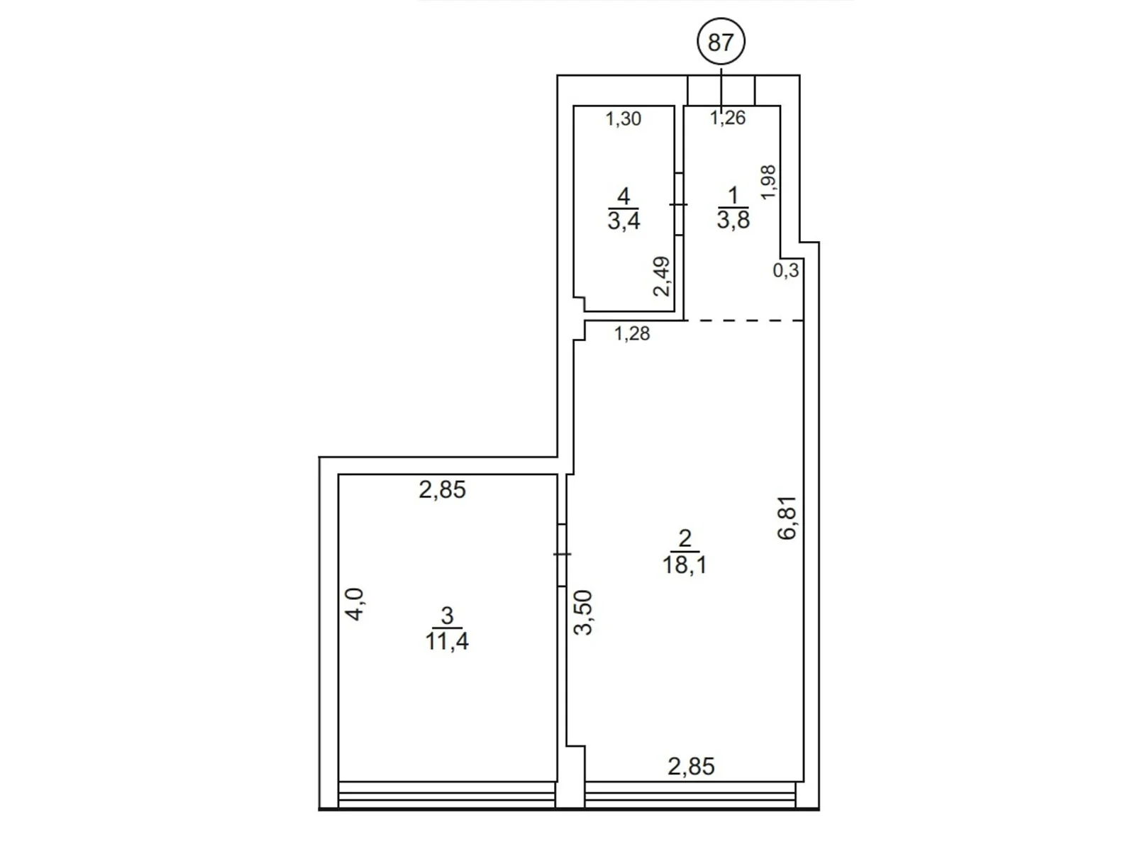 Продається 1-кімнатна квартира 31.87 кв. м у Ужгороді, вул. Сергія Мартина(Паризької Комуни), 4 - фото 1
