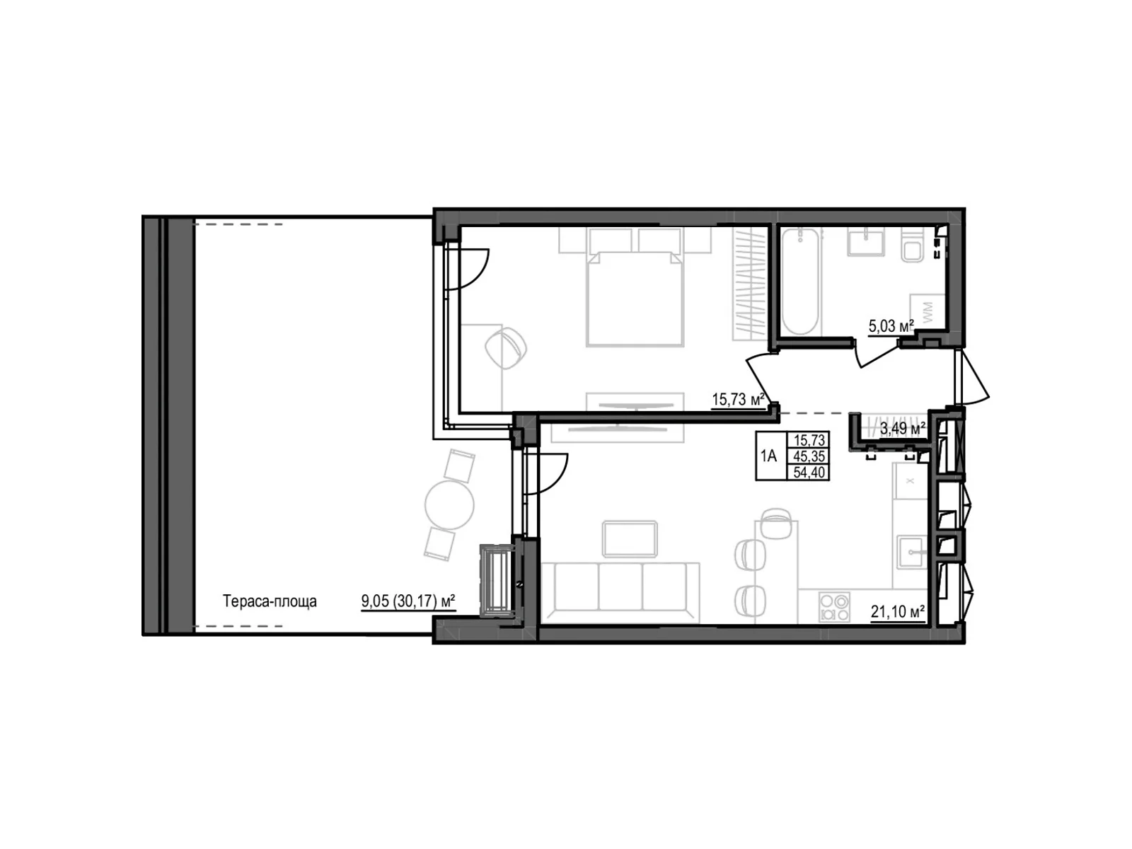 Продается 1-комнатная квартира 54.34 кв. м в Кропивницком, ул. Яновского - фото 1