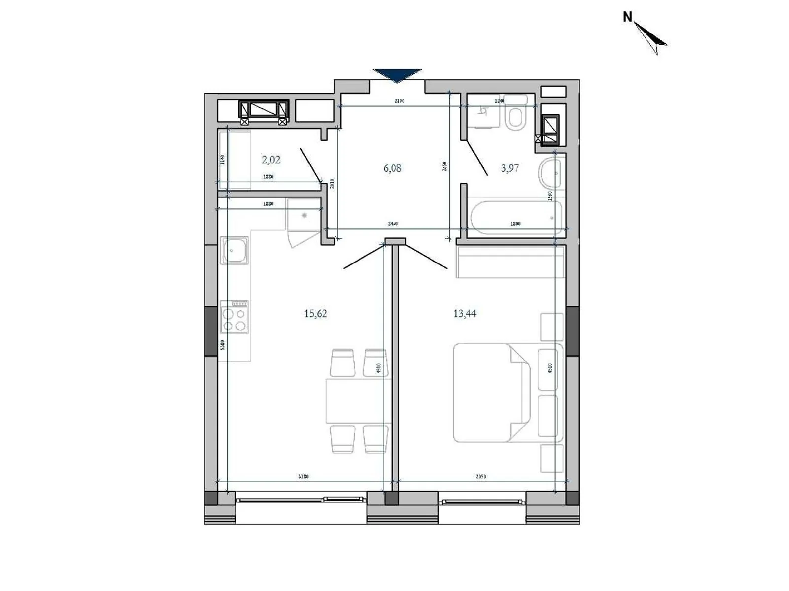Продается 1-комнатная квартира 41.13 кв. м в Львове, ул. Мучная, 32 - фото 1