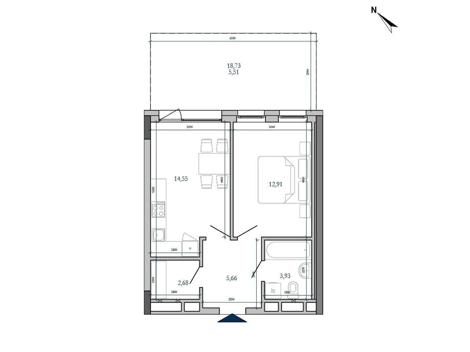 Продается 1-комнатная квартира 45.24 кв. м в Львове, ул. Мучная, 32 - фото 1