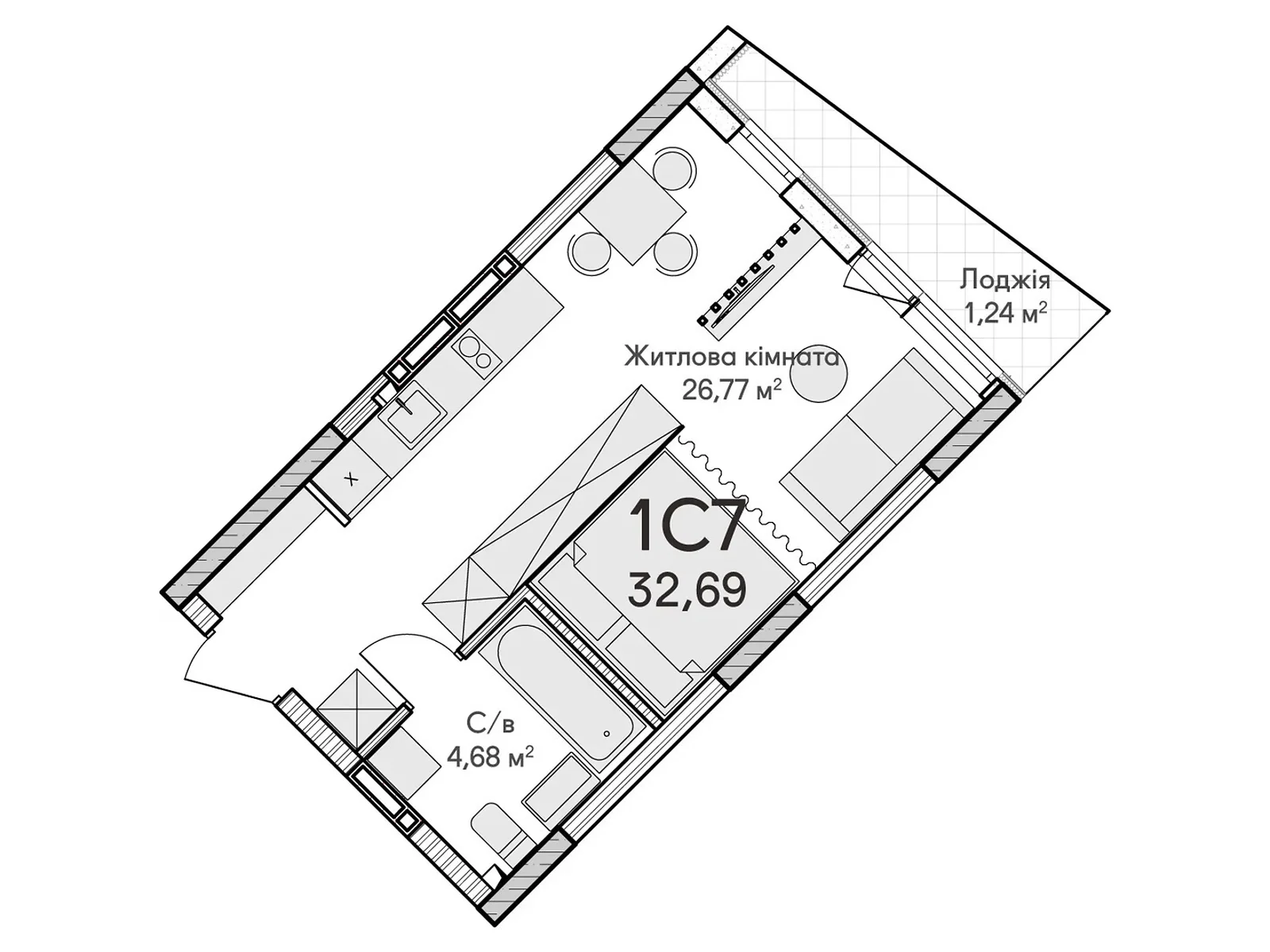 Продається 1-кімнатна квартира 34 кв. м у Ірпені, вул. Ольги Кобилянської(Достоєвського) - фото 1