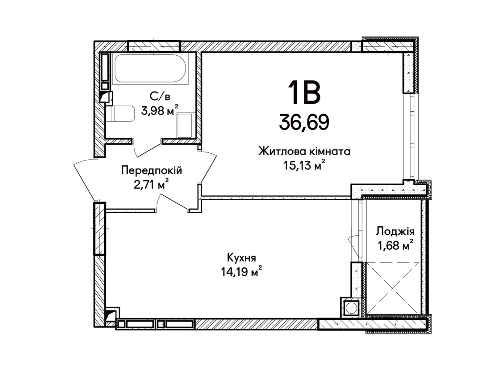 Продається 1-кімнатна квартира 38 кв. м у Ірпені, вул. Ольги Кобилянської(Достоєвського) - фото 1